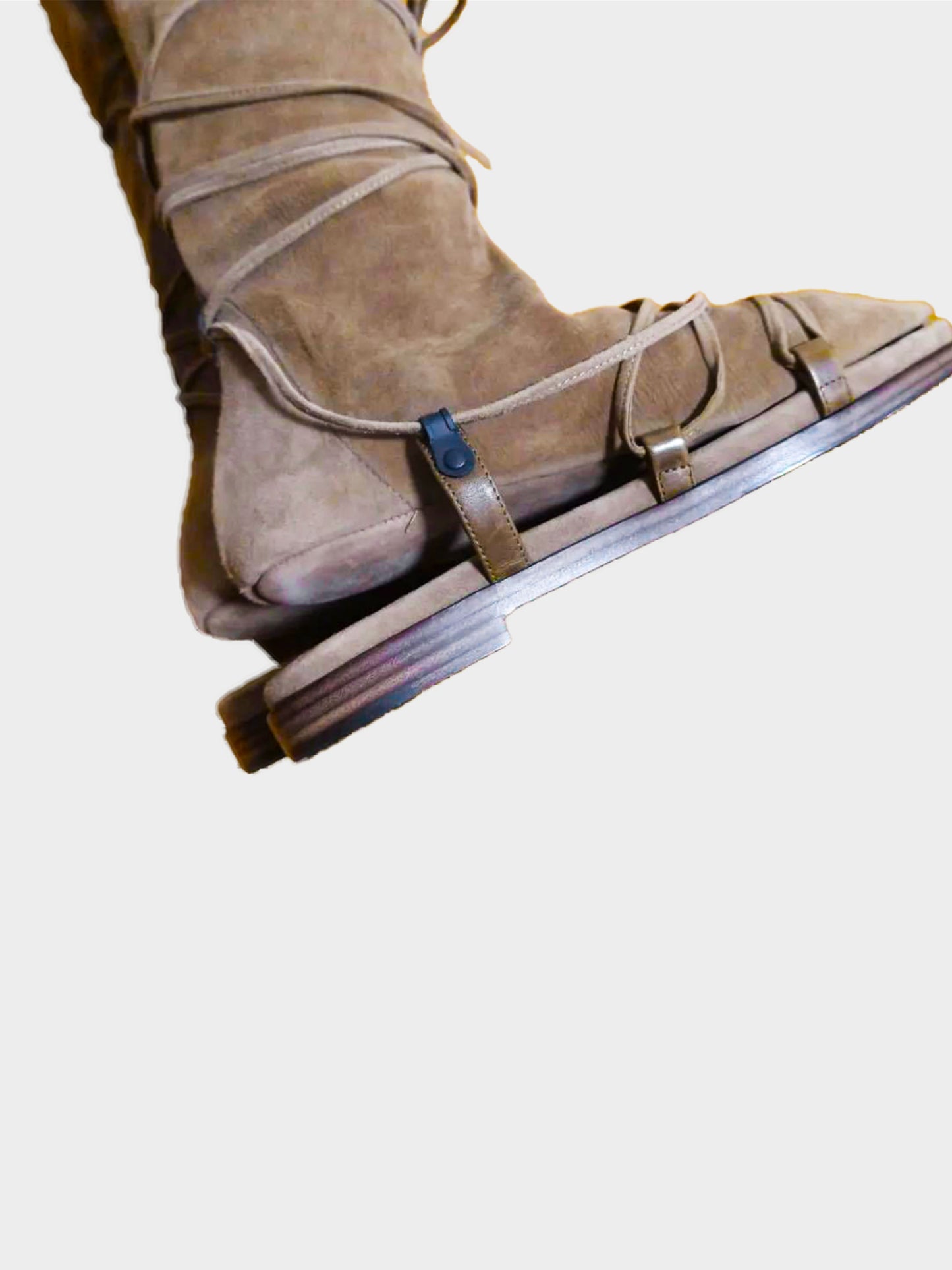 Bottega Veneta 2000s Brown Suede Lace Up Long Boots