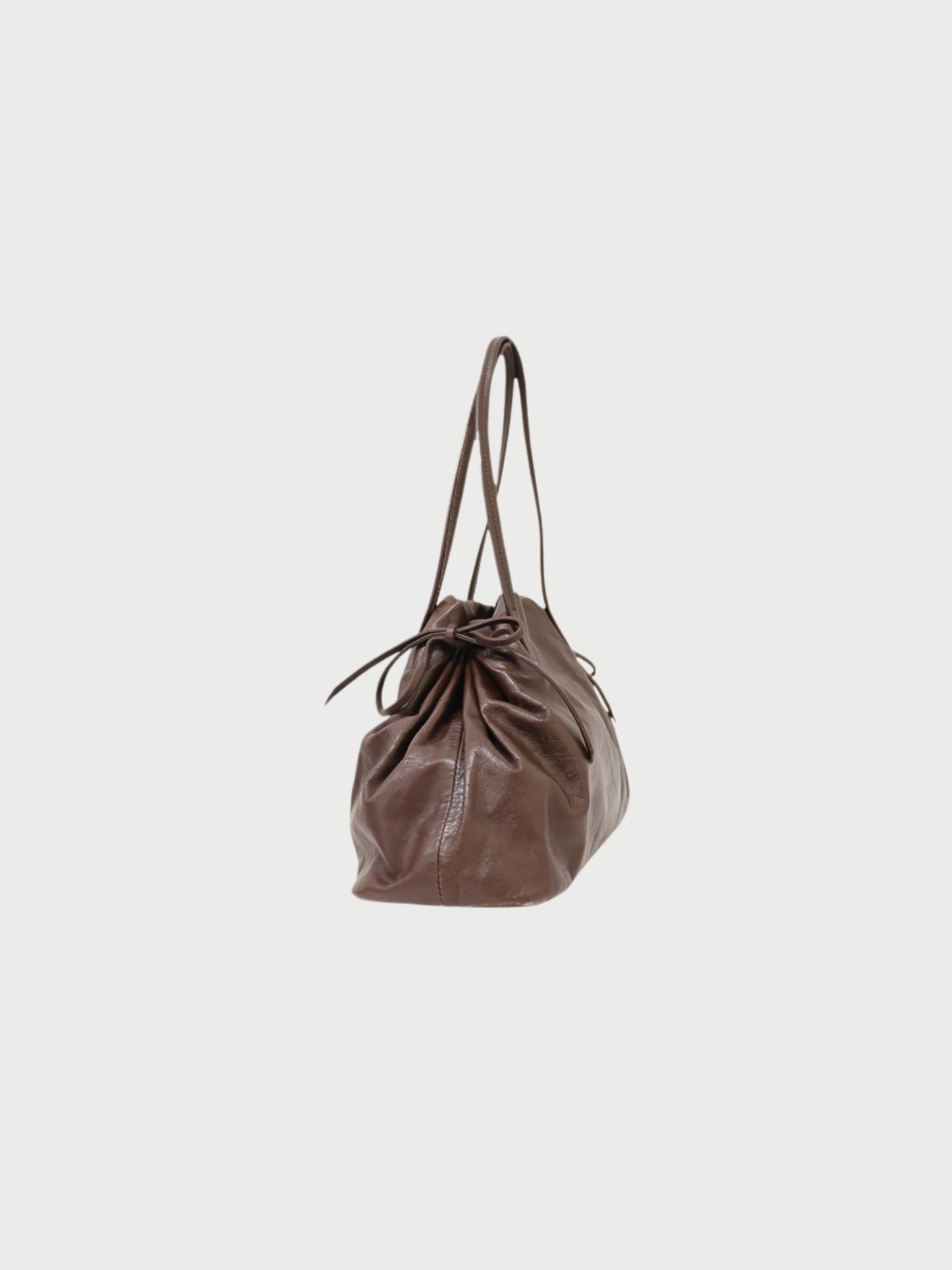 Miu Miu 2000s Brown Leather Logo Handbag