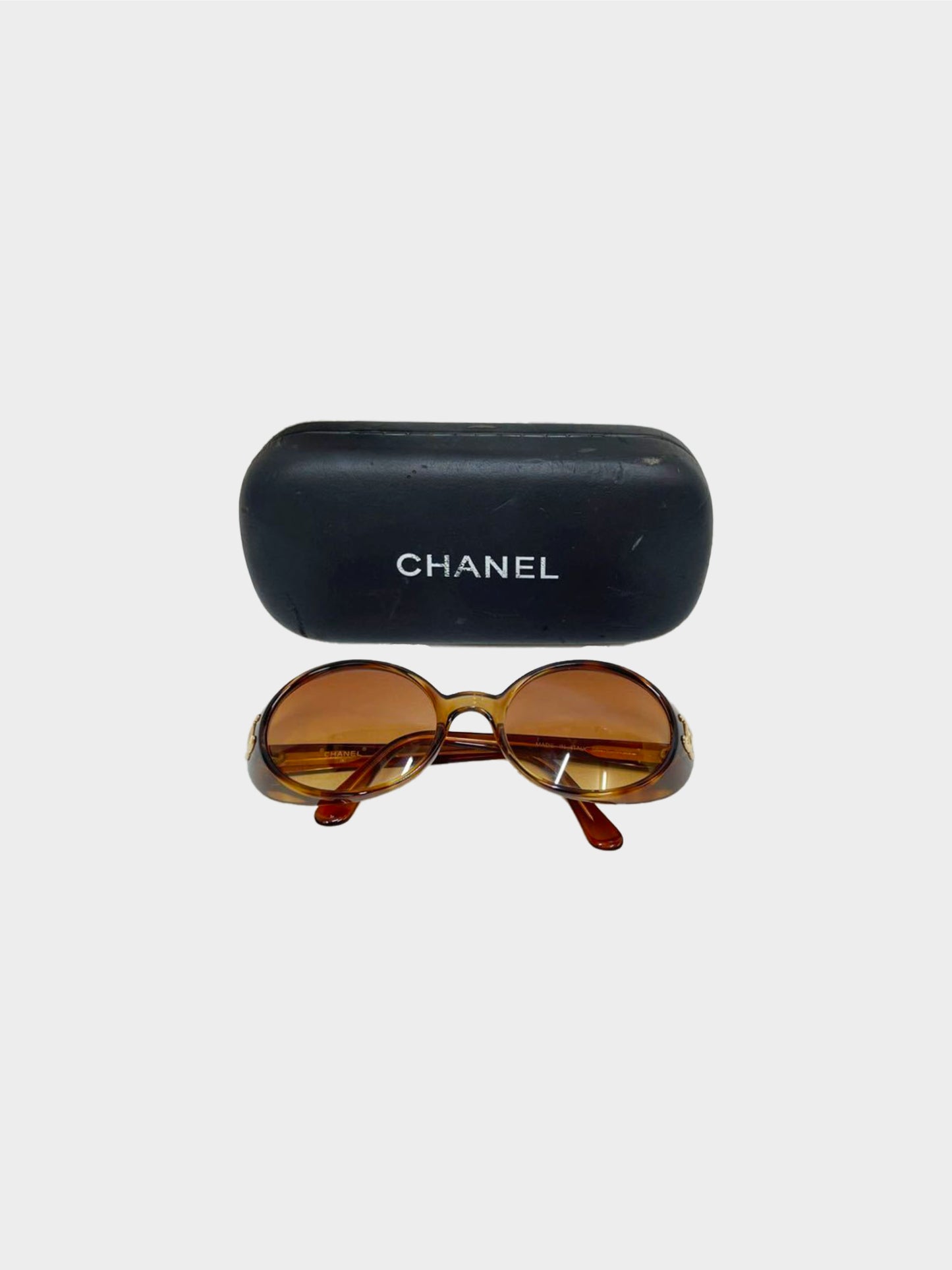 Chanel 1990s Rare Brown Tortoise Sunglasses