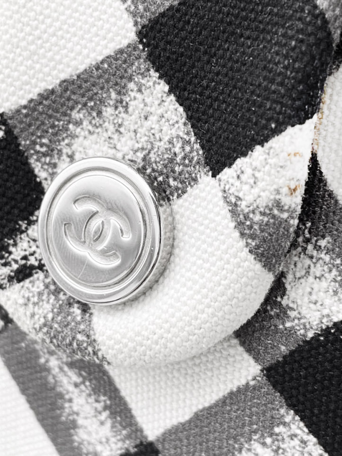 Chanel Cruise 2011 Monochrome Gingham Check Canvas Handbag