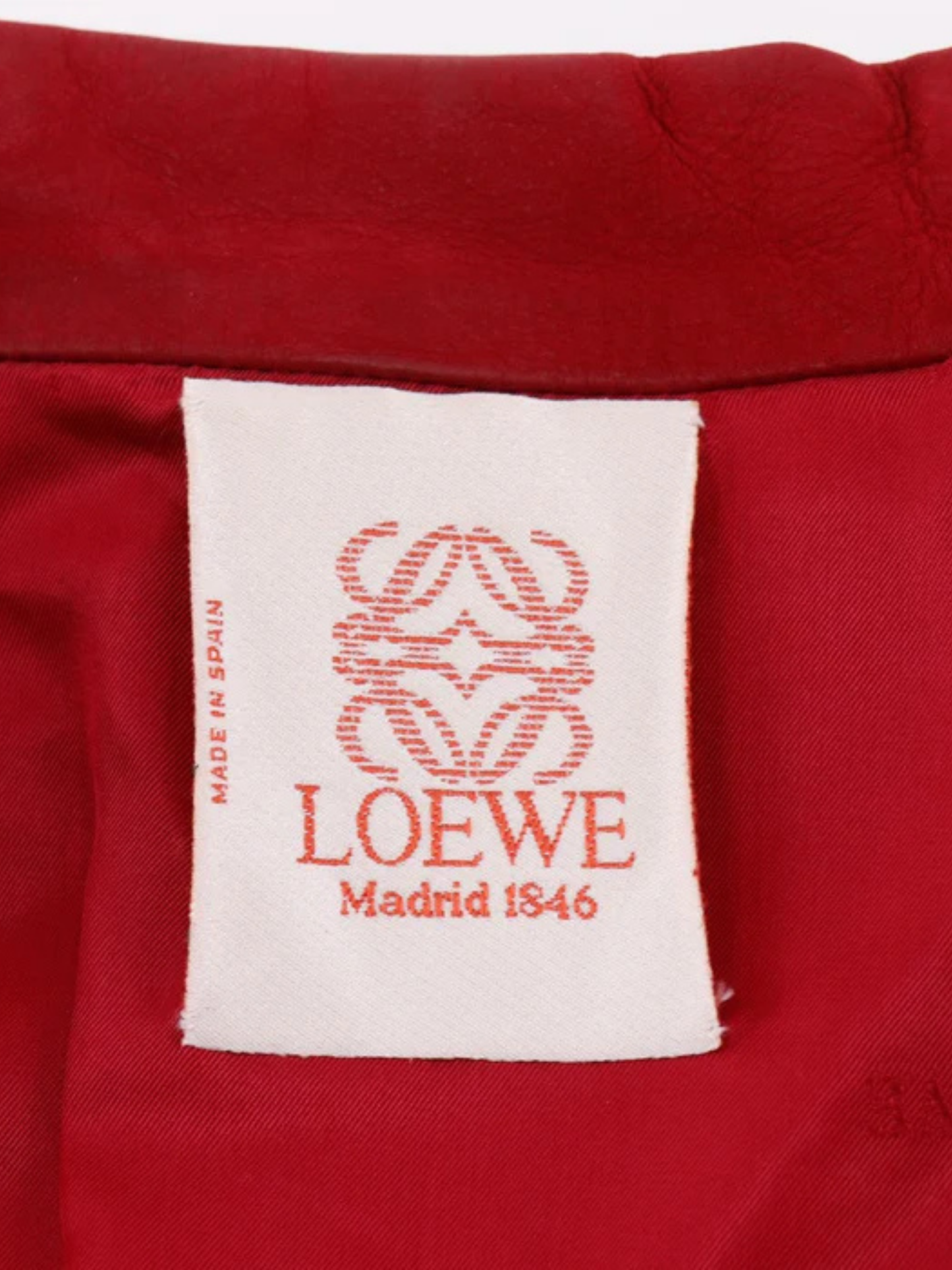 Loewe 1980 Red Leather Tailored Jacket