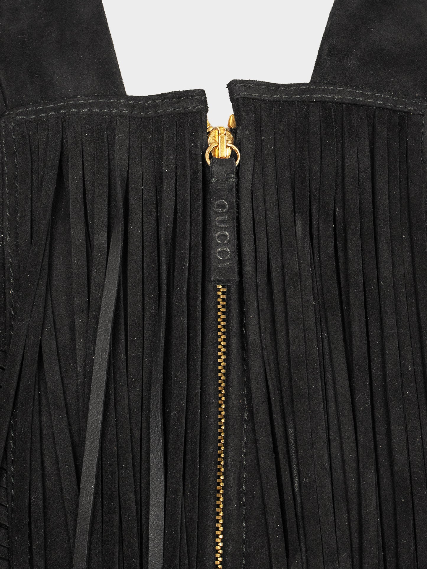 Gucci SS 2011 Black Suede Fringed Jacket