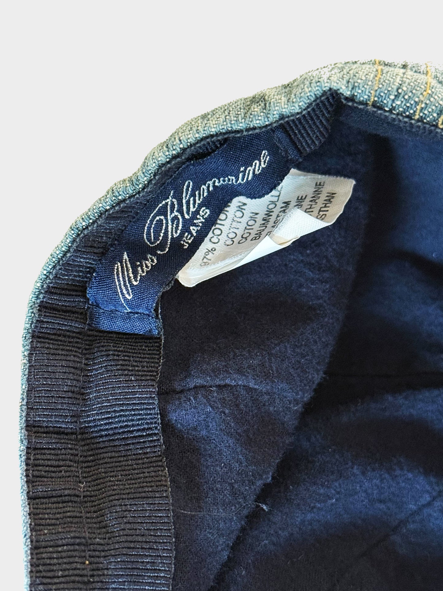 Blumarine 2000s Blue Denim Cap with Rhinestones
