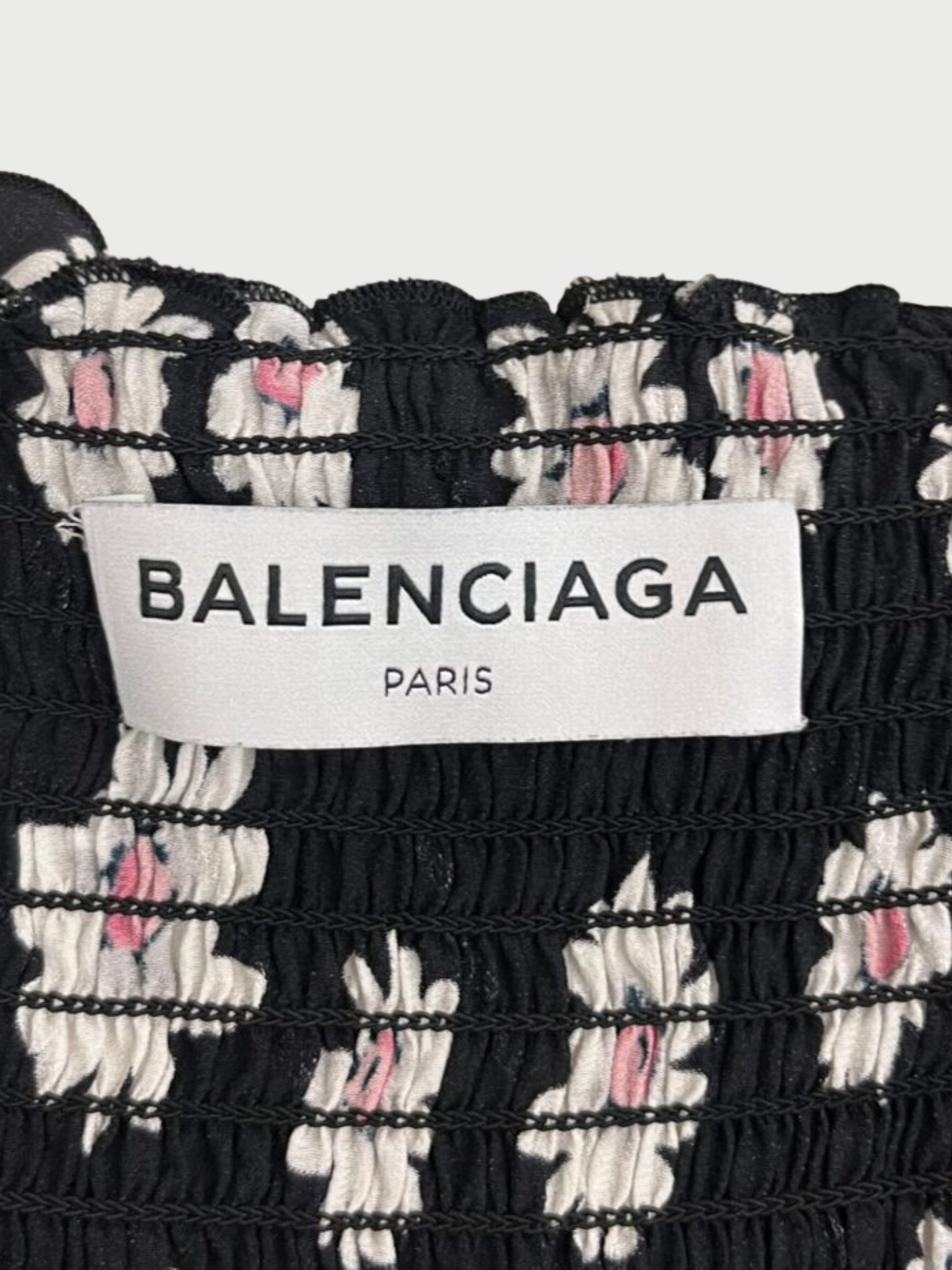 Balenciaga 2020s Black Silk Floral Logo Weave Gown