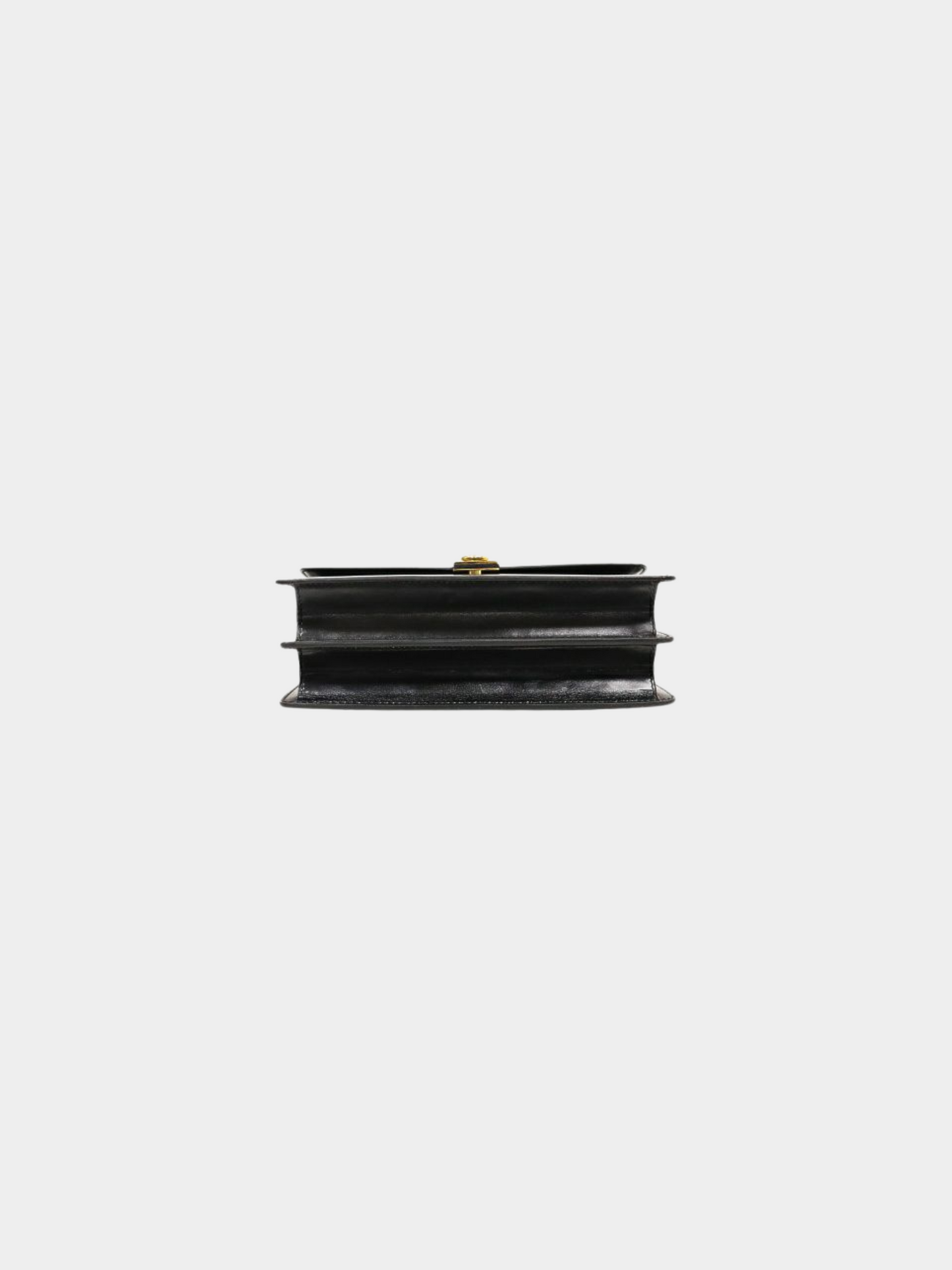 Celine 1990s Black Gancini Hardware Leather Handbag