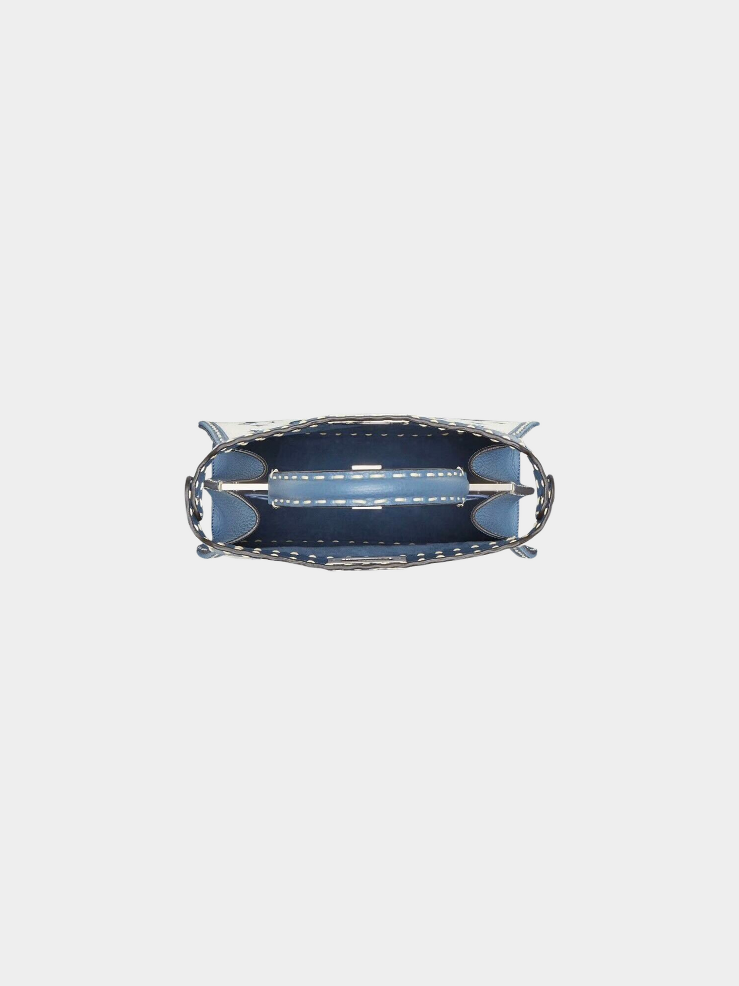 Fendi 2020s Blue and White Peekaboo ISeeU Limited Edition Aries Zodiac Bag