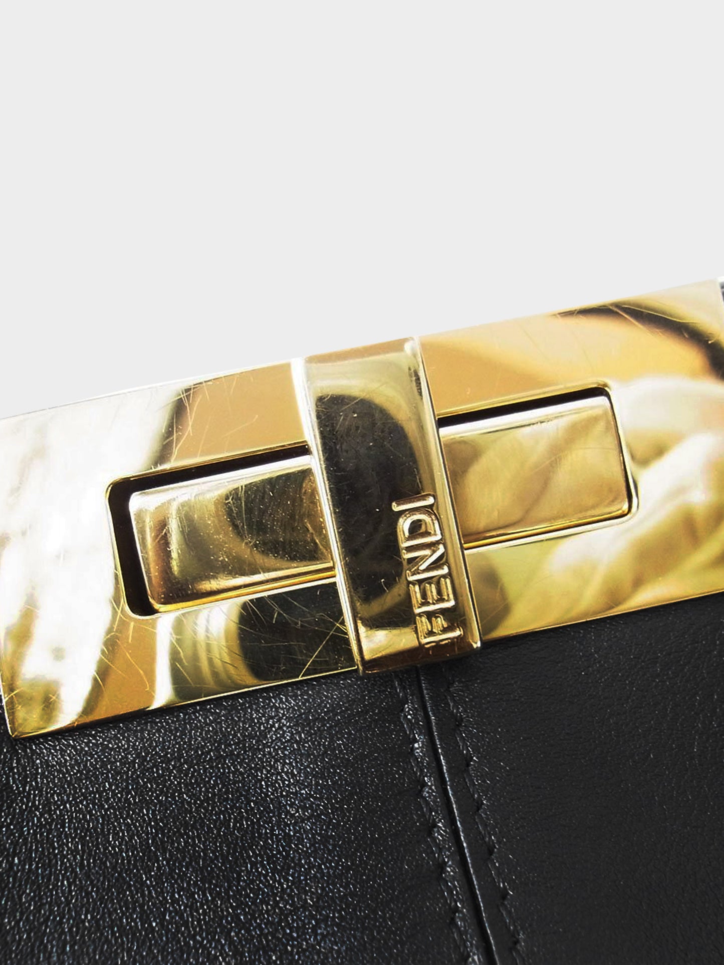 Fendi Late 2010s Black Leather Large Peekaboo X-Lite Bag