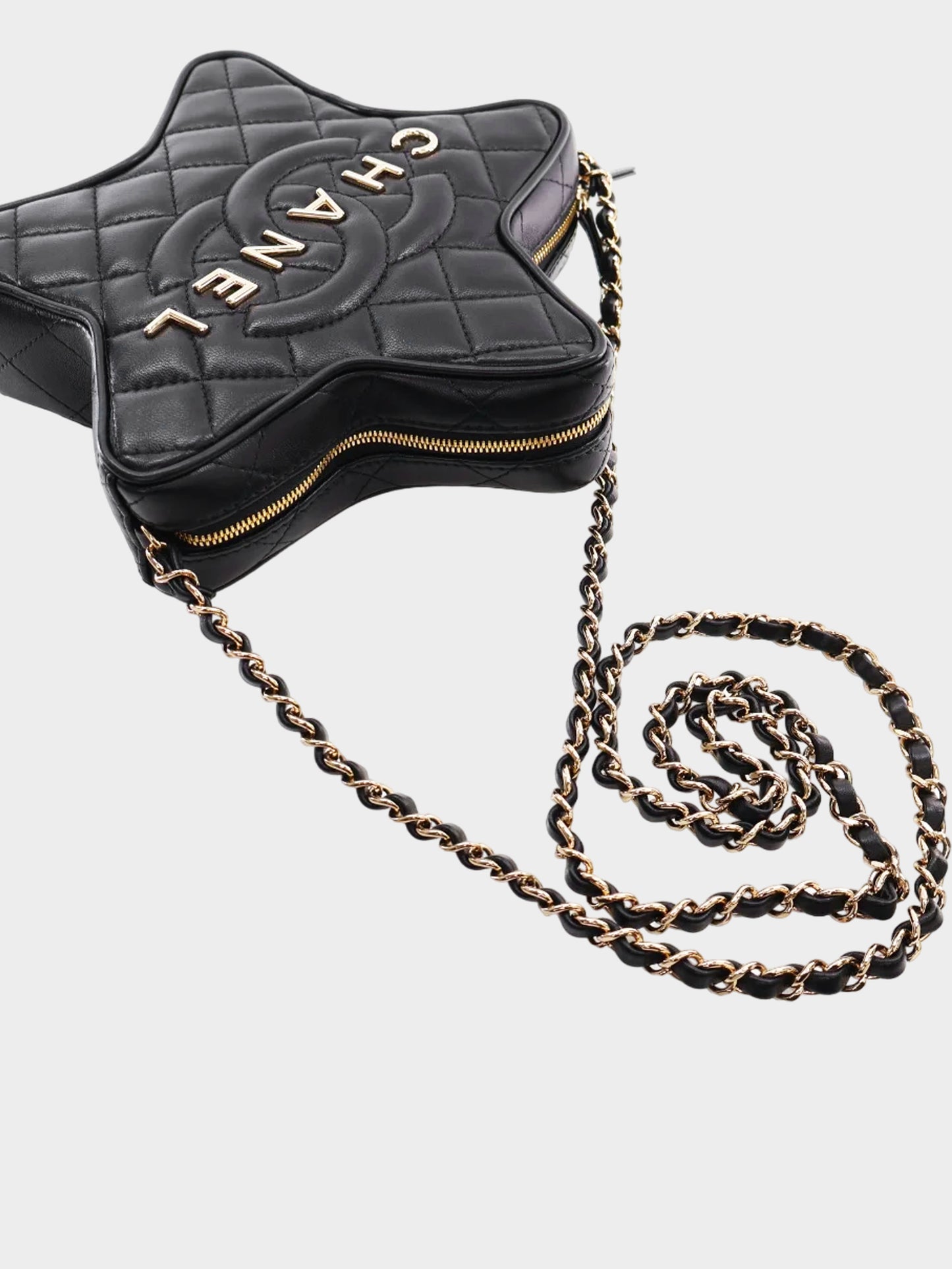 Chanel 2024 Black Lambskin Walk Of Fame Star Bag