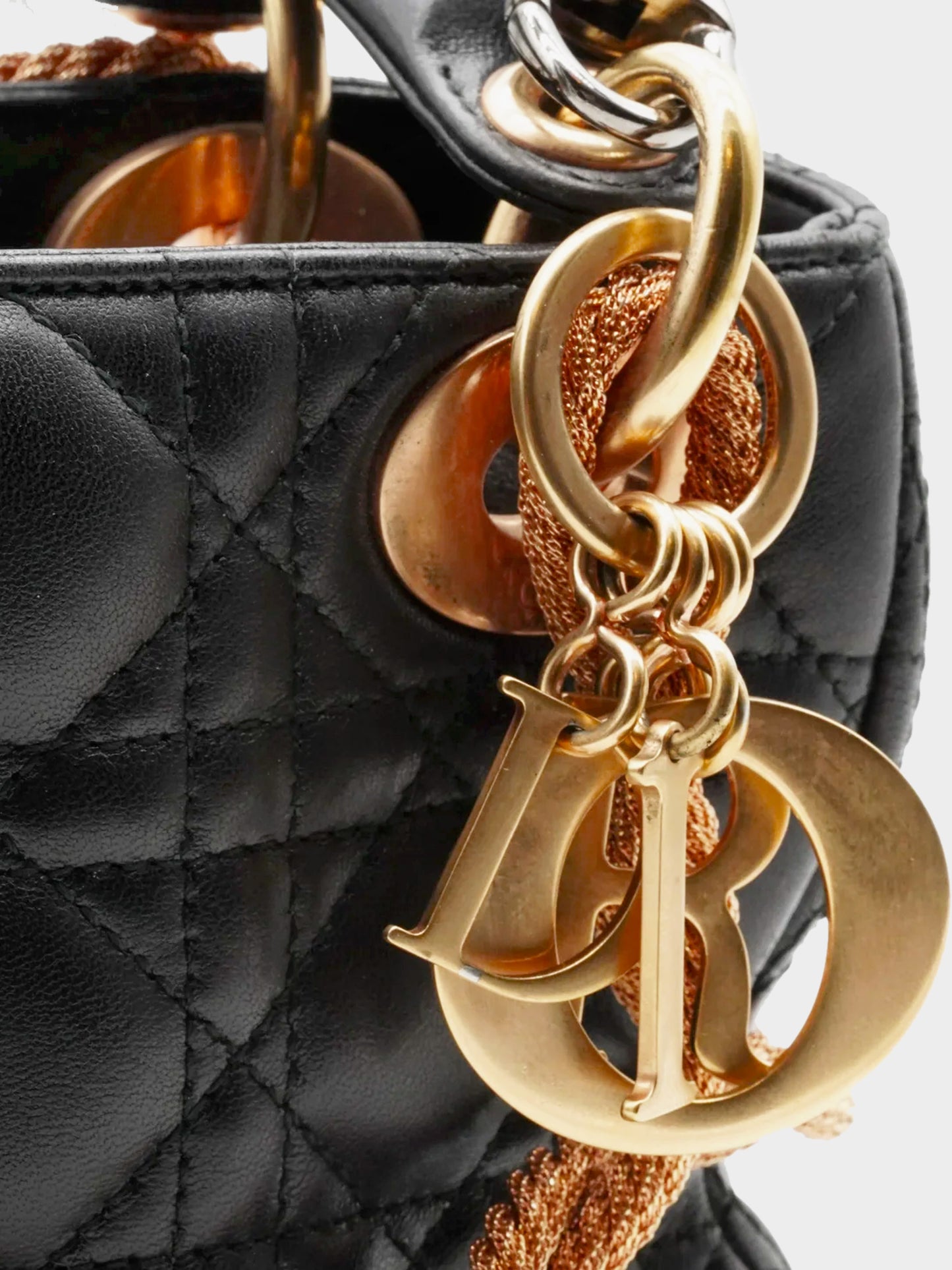 Christian Dior 2019 Limited Edition Black Lady Dior with Copper Metal Ropes