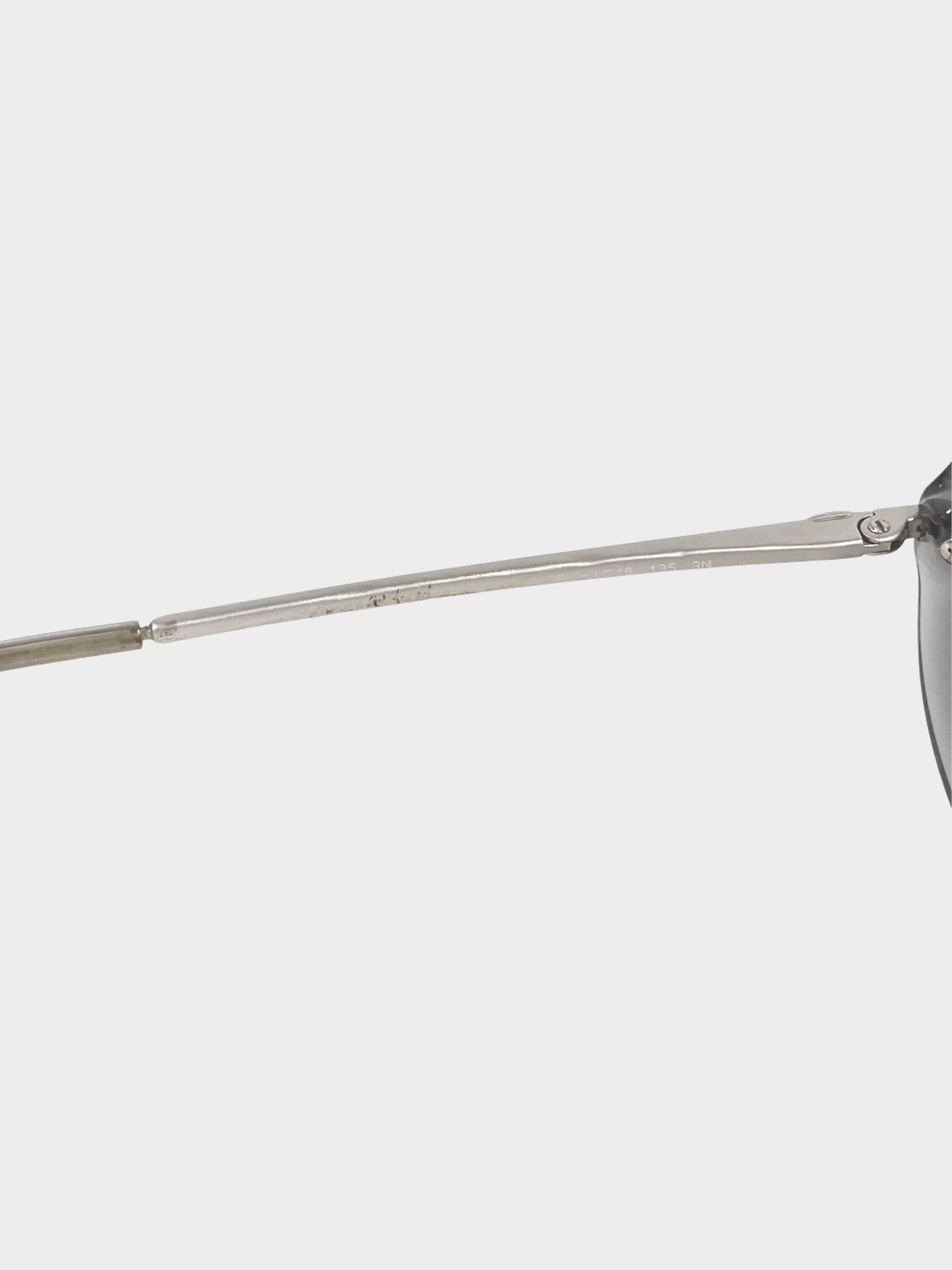 Chanel 2000s Grey and Silver Crystal-embellished Round CC Sunglasses