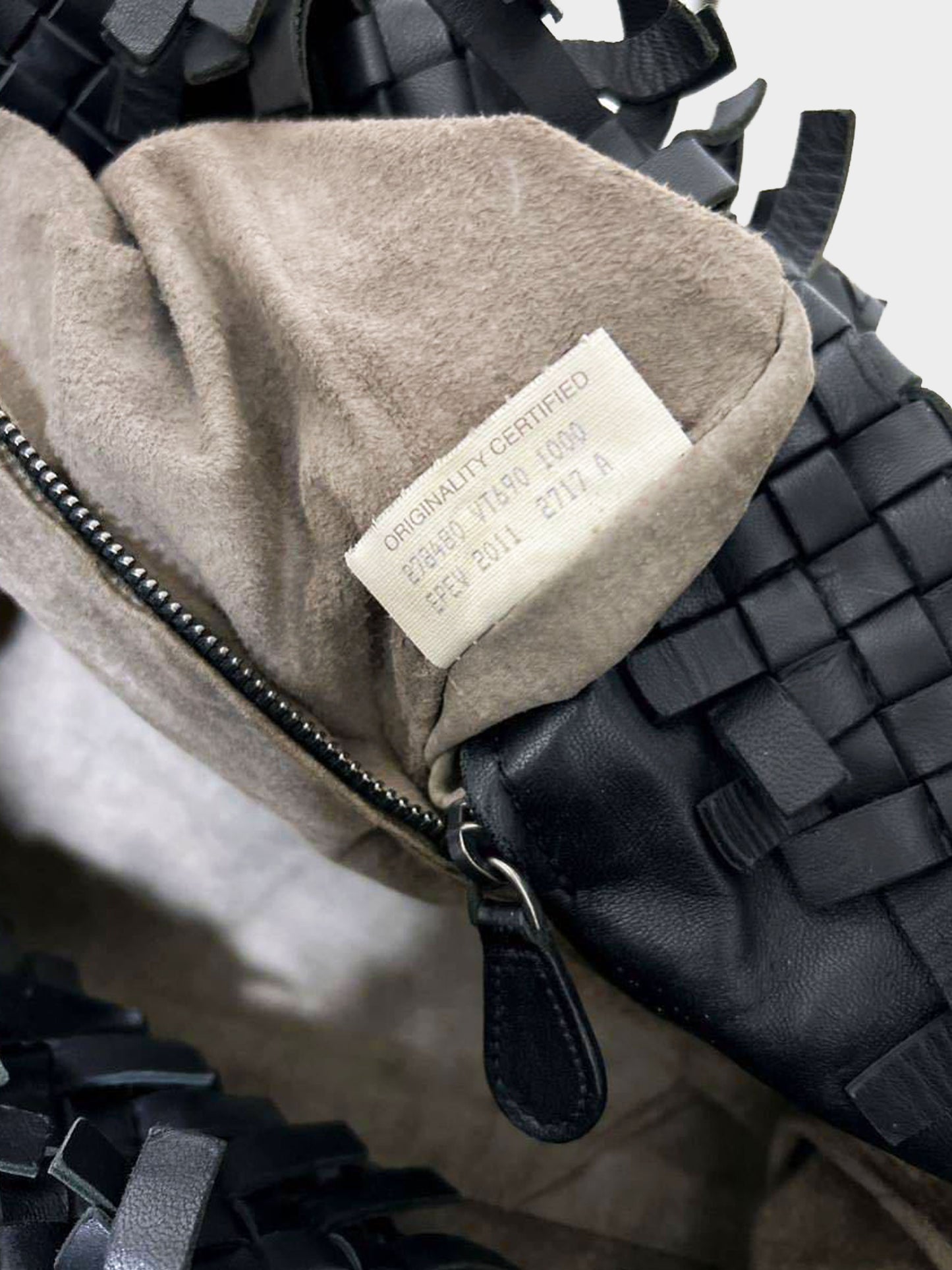 Bottega Veneta 2011 Black Lido Patchwork Fringe Intrecciato Nappa Tote
