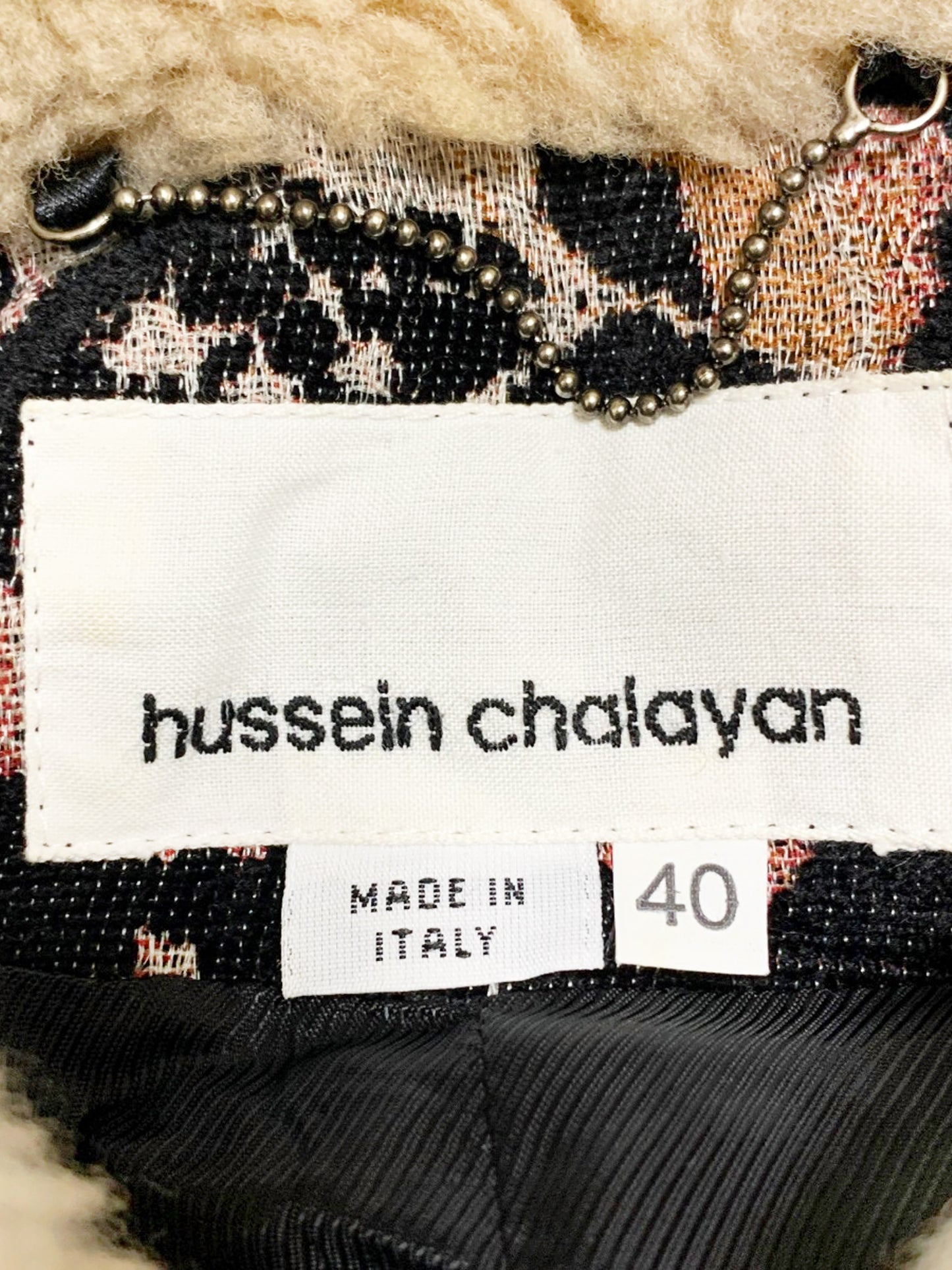 Hussein Chalayan 2000s Floral Print Jacket with Fur Collar