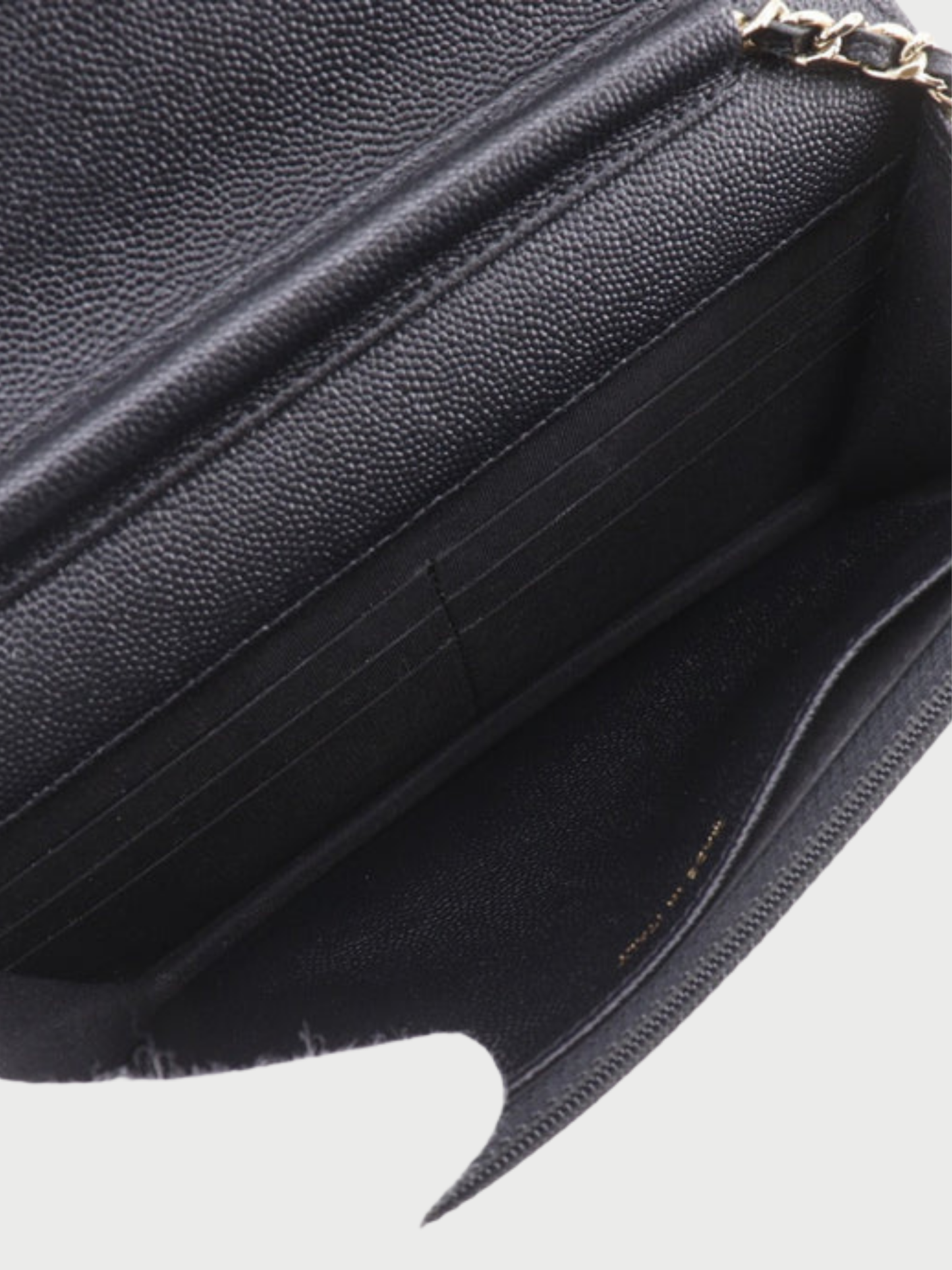 Chanel 2019 Black Caviar Leather Mademoiselle Chain Wallet