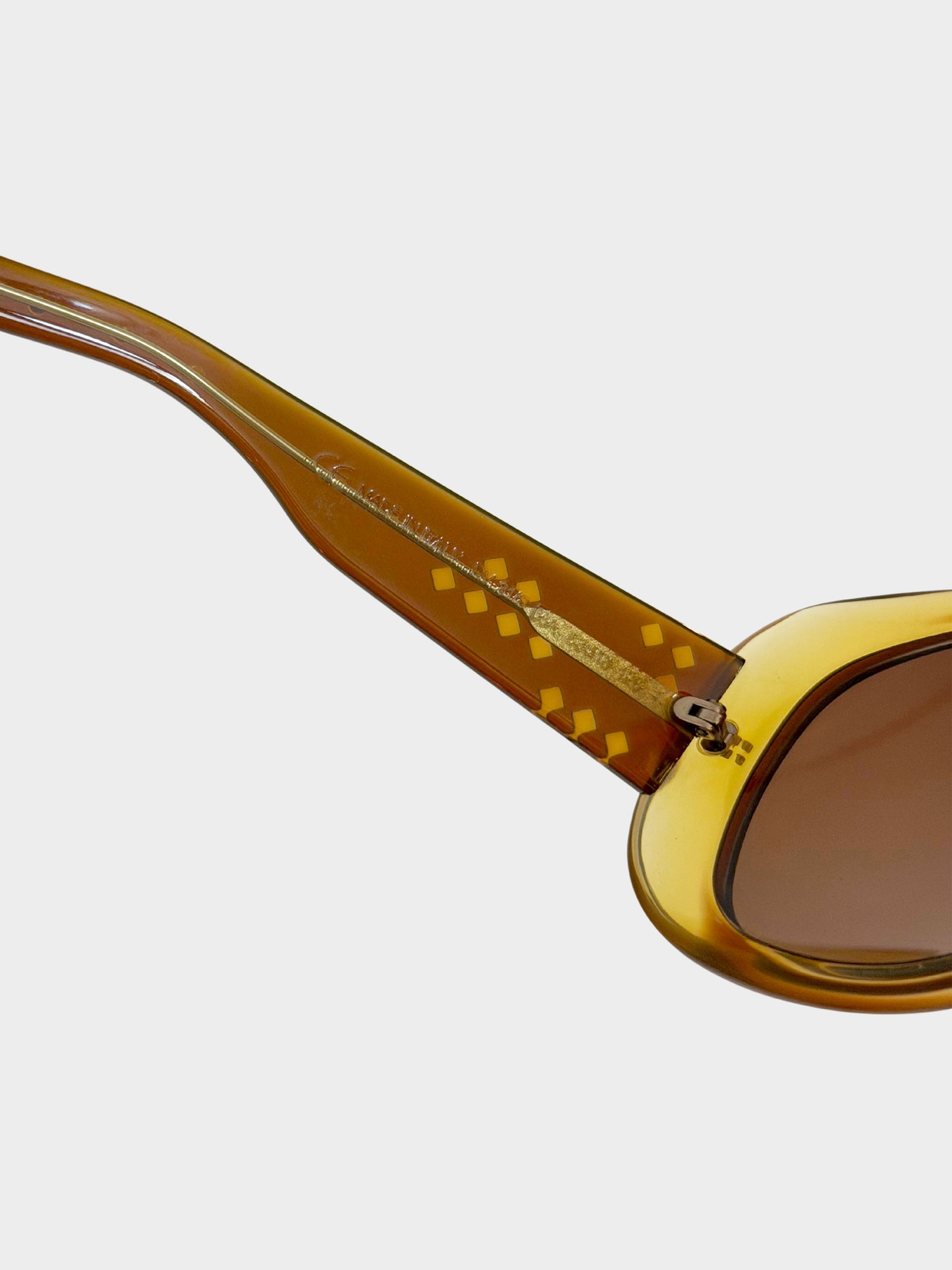Bottega Veneta 2000s Brown Chunky Round Frame Sunglasses