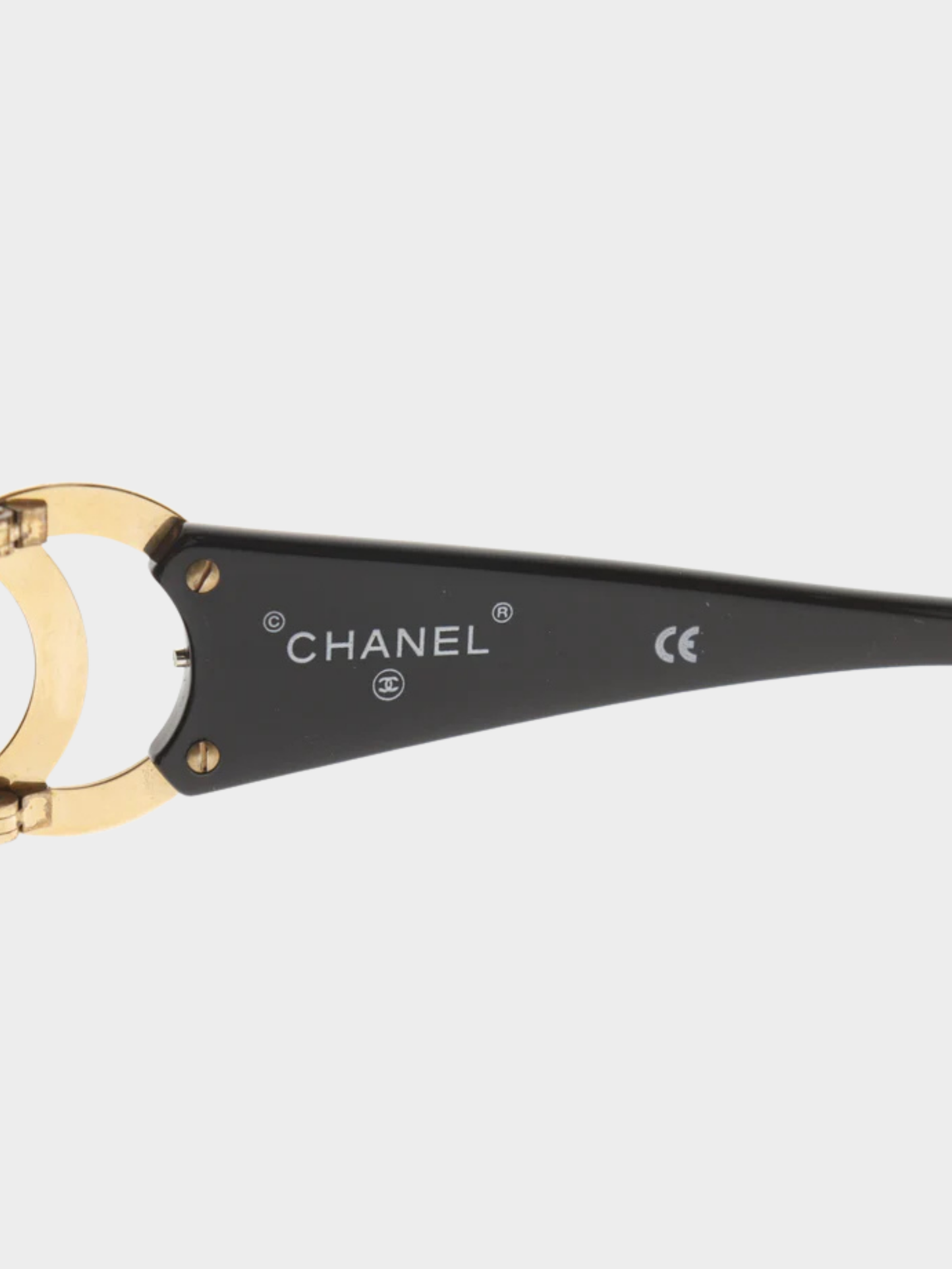 Chanel 2000s Black Plastic Coco Mark Sunglasses
