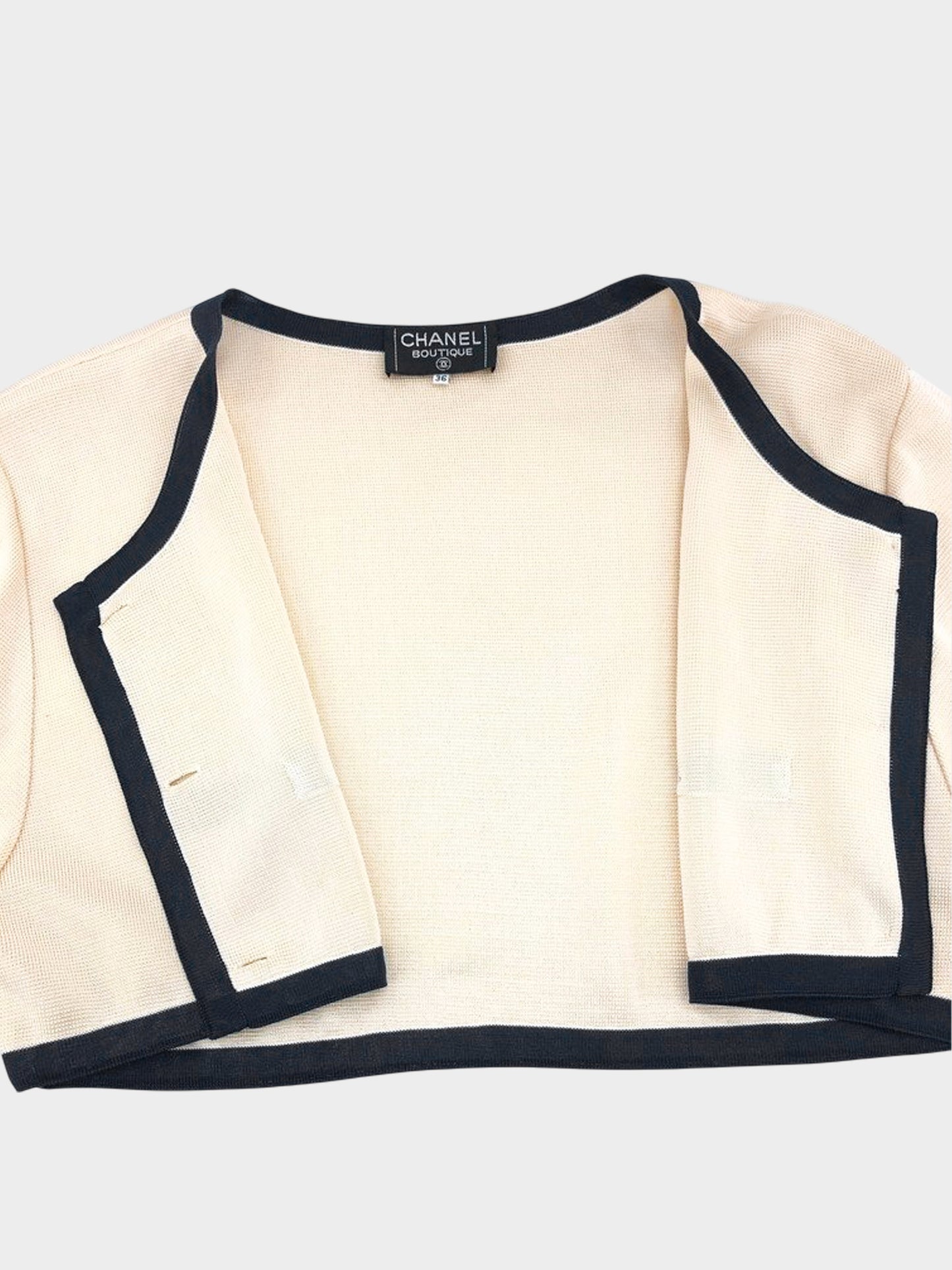 Chanel 1990s Black and Beige Cardigan Dress Set