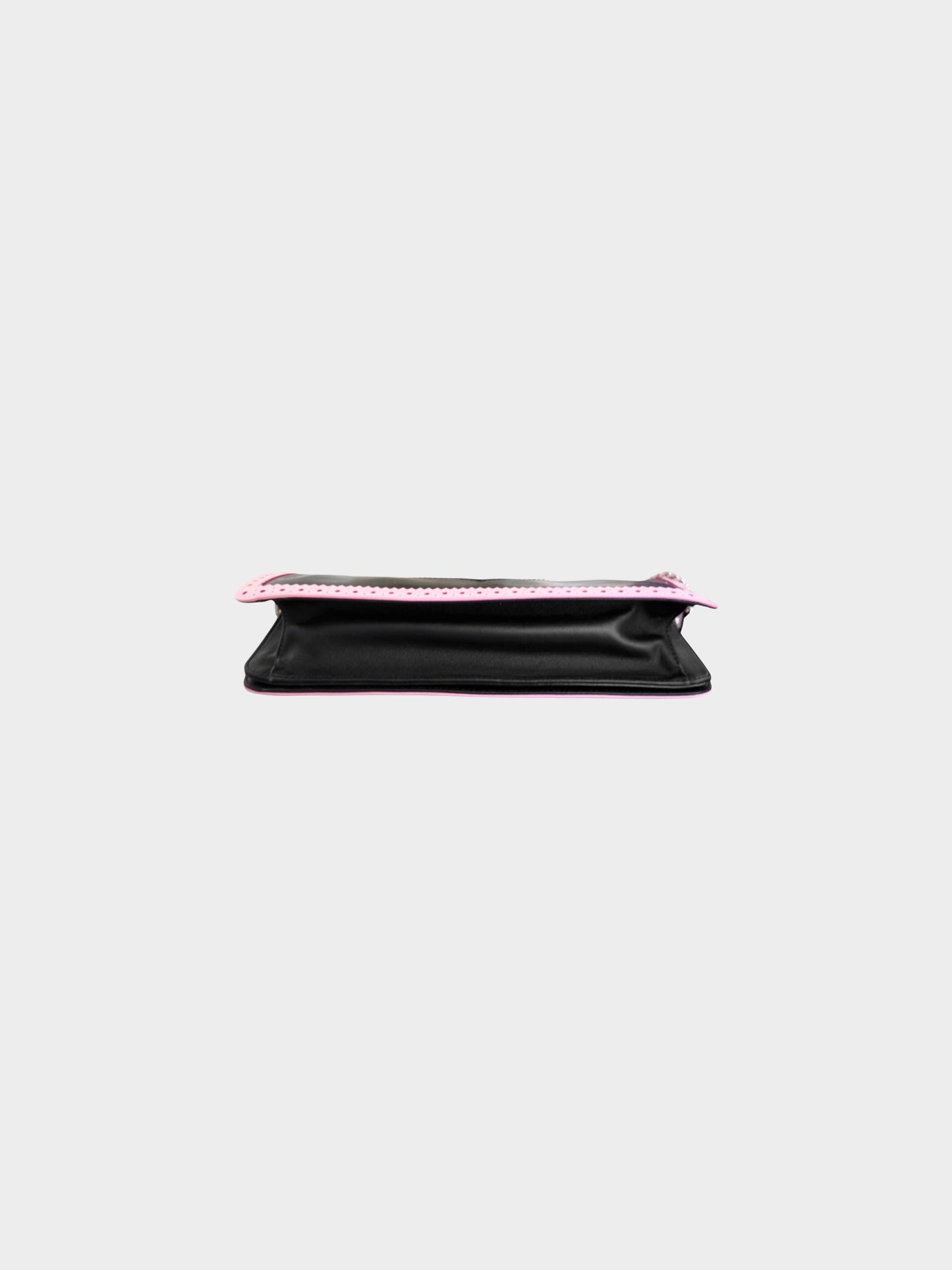 Christian Dior by John Galliano 2005 Black and Pink Leather D'Trick Baguette Bag