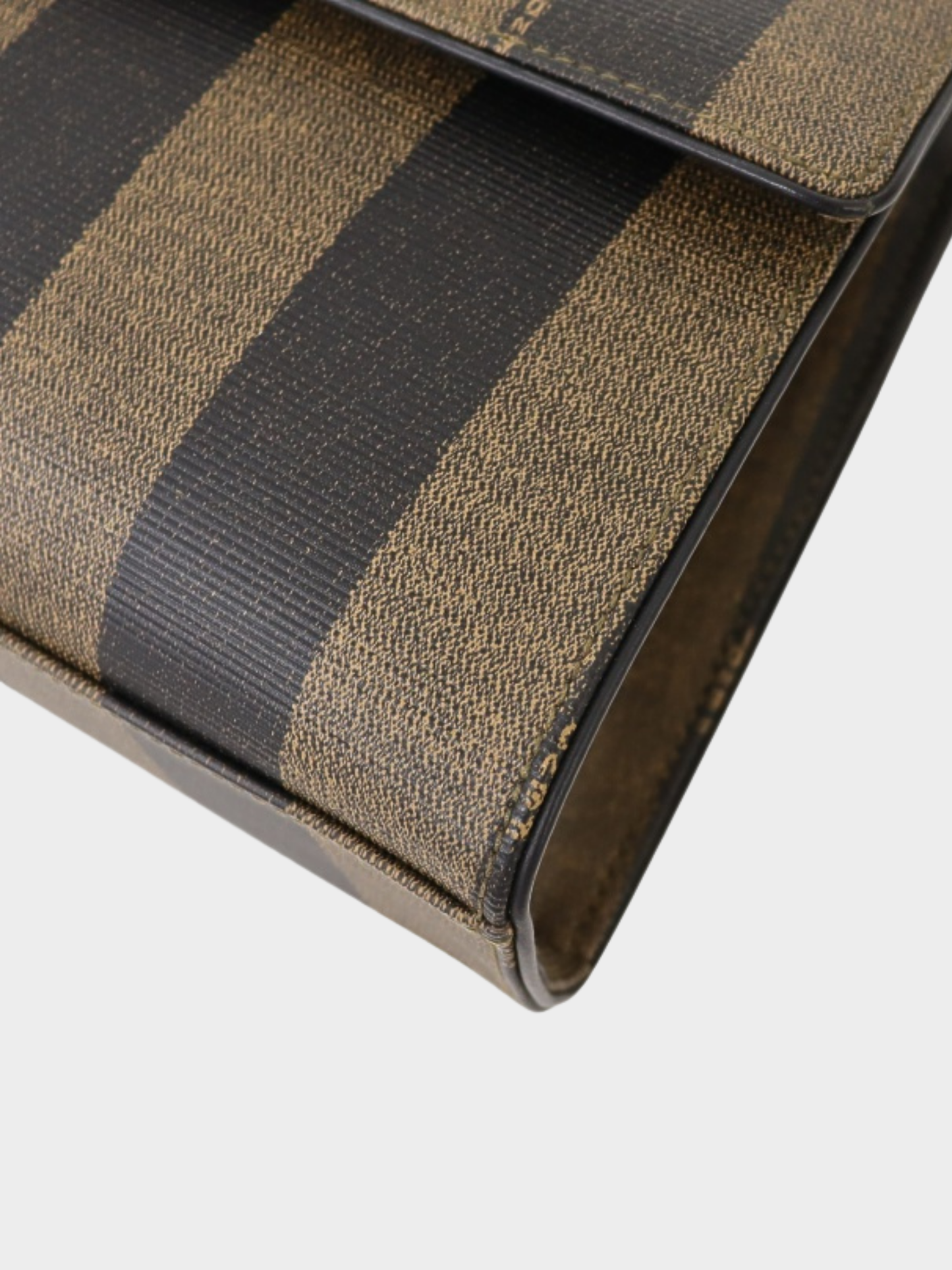 Fendi 2000s Khaki Black Pequin Canvas Leather 2-Way Bag