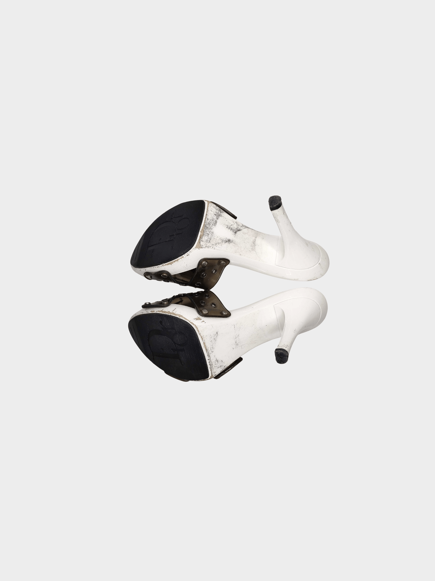 Christian Dior by John Galliano Early 2000s Black and White Jelly Heels
