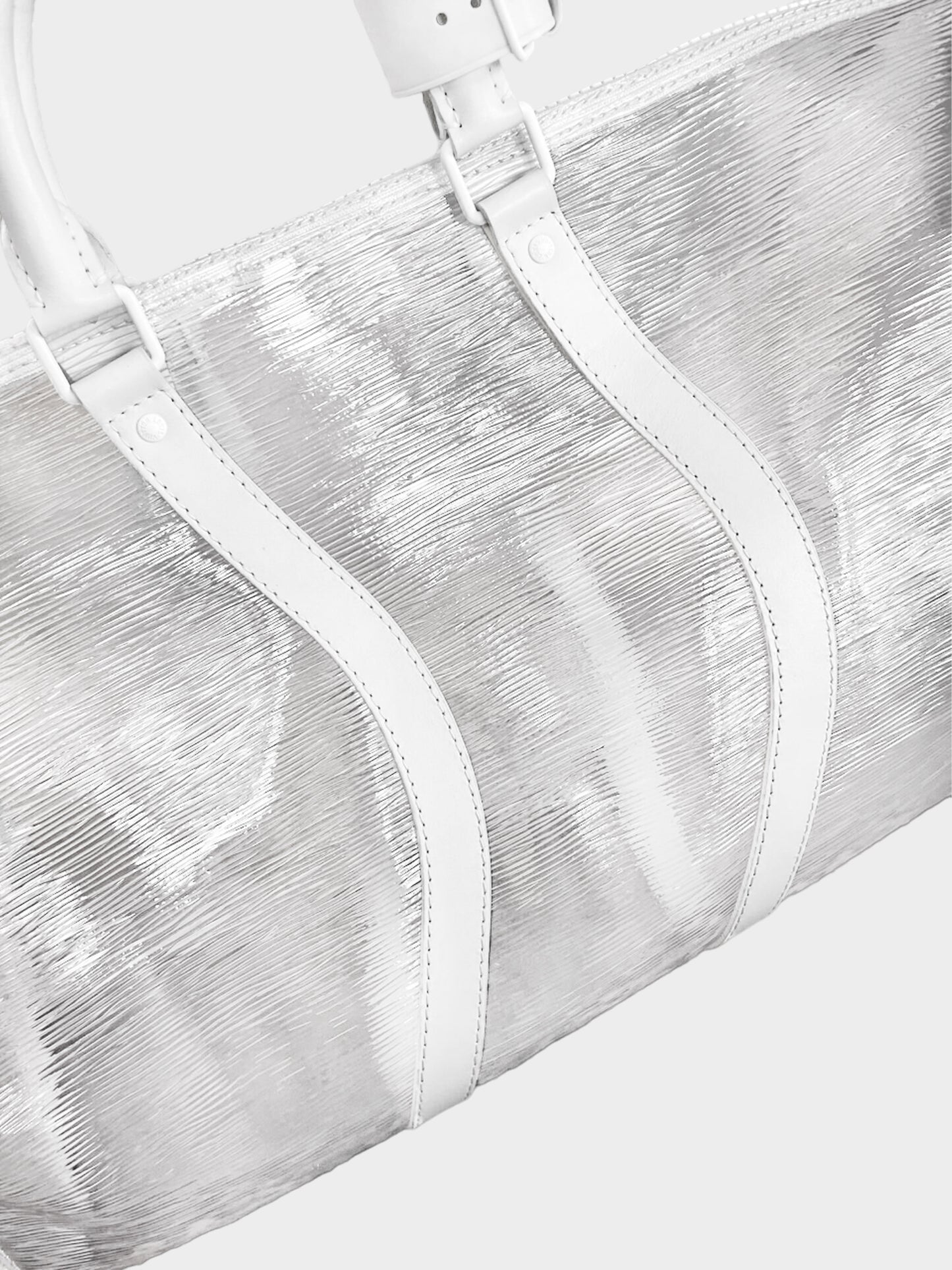 Louis Vuitton 2019 White Wavy Keepall Bandouliere 50 Bag