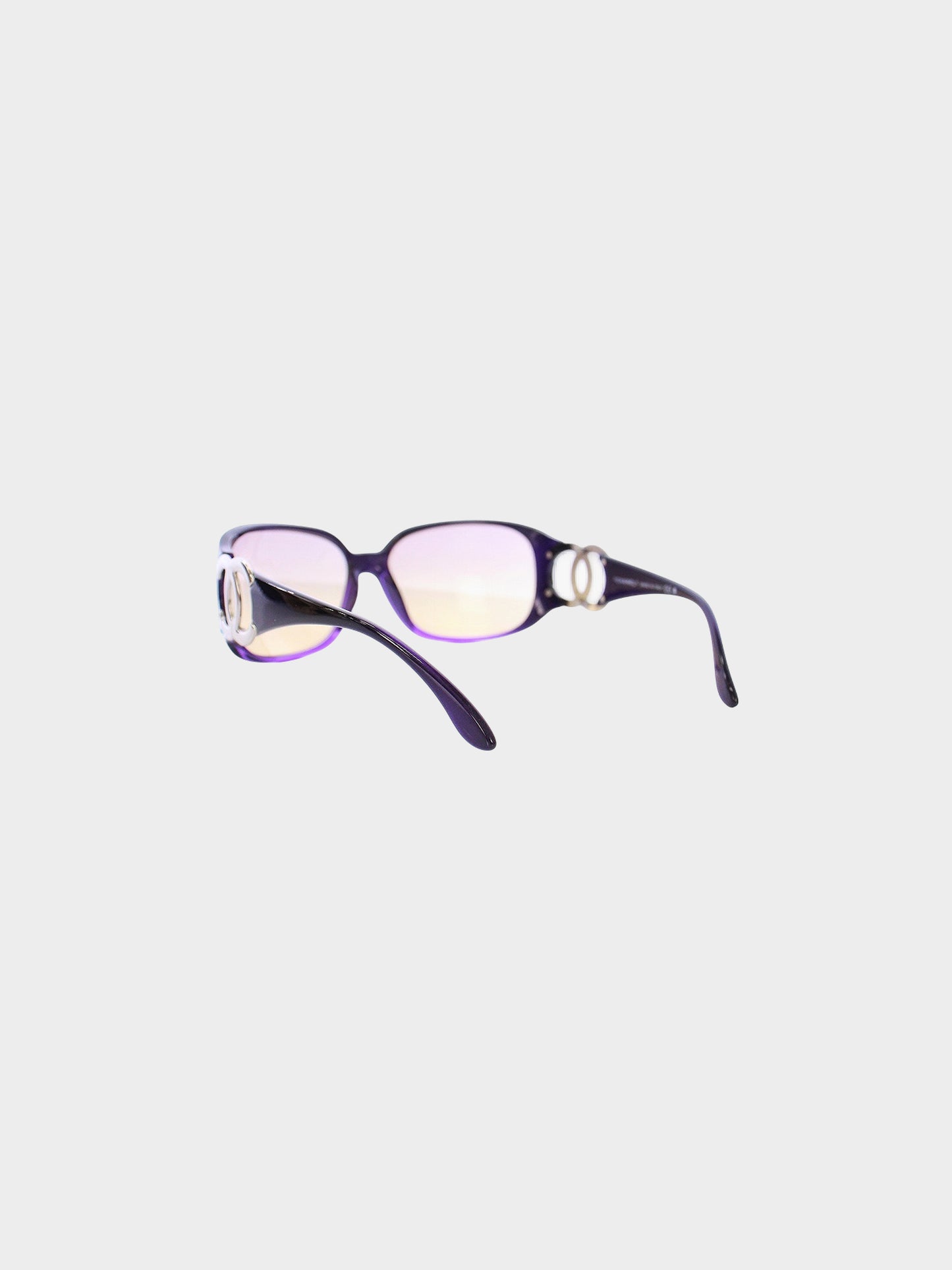 Chanel 2000s Gradient Purple CC Oversized Sunglasses