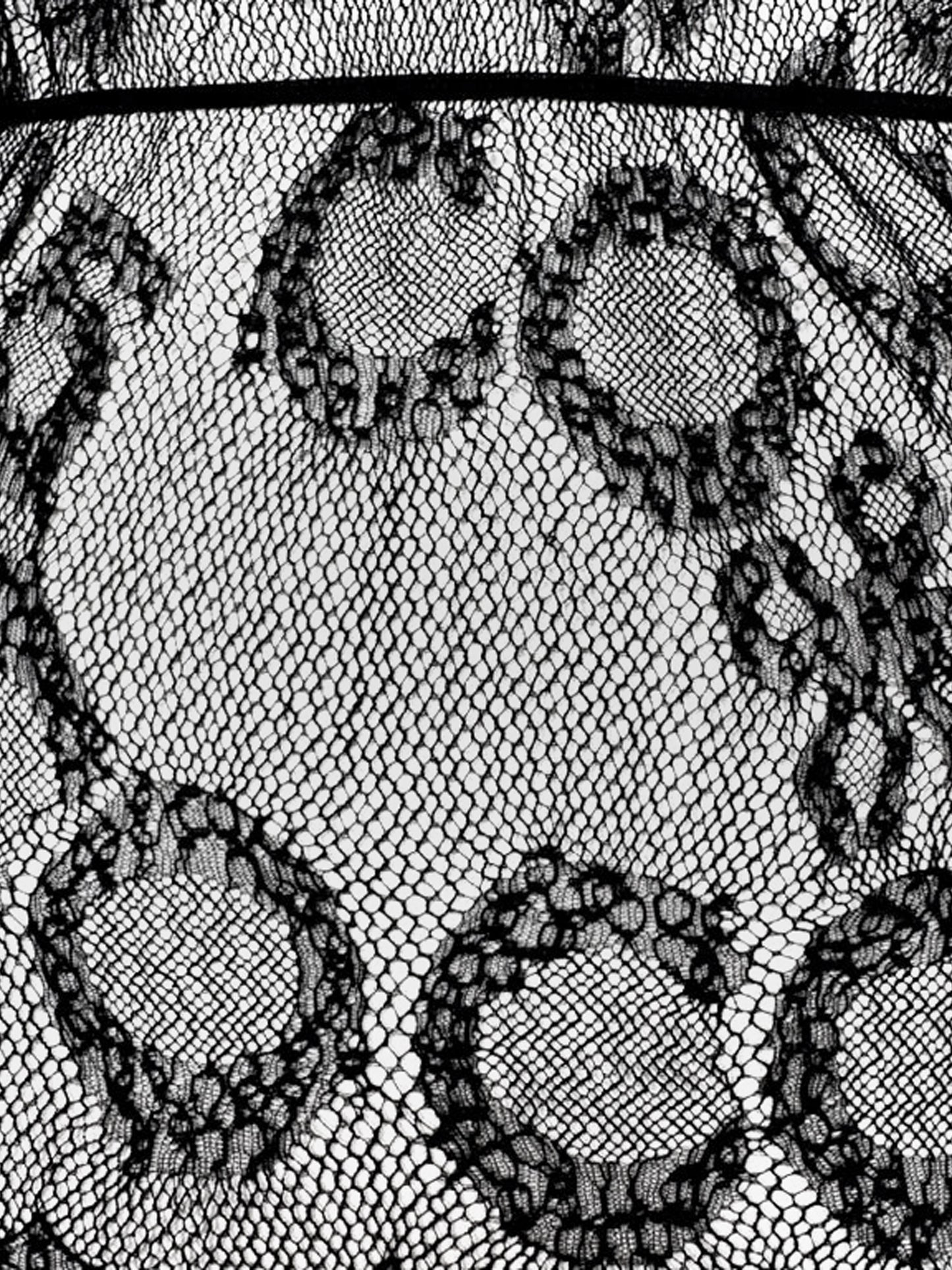 Chanel by Karl Lagerfeld SS 2005 Black COCO 5 Pattern Lace Camisole
