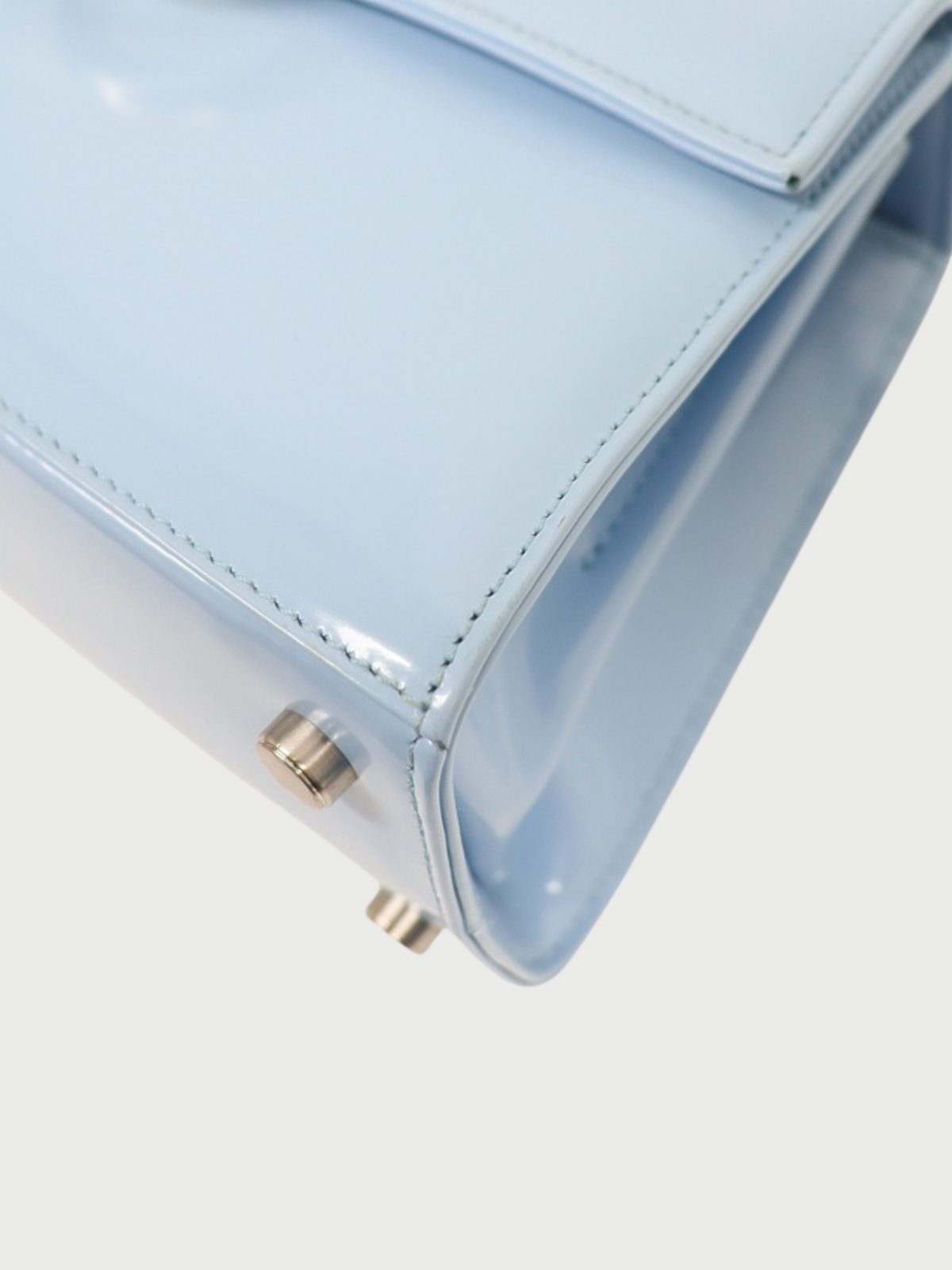 Salvatore Ferragamo 2023 Light Blue Patent Leather Gancini 2Way Bag