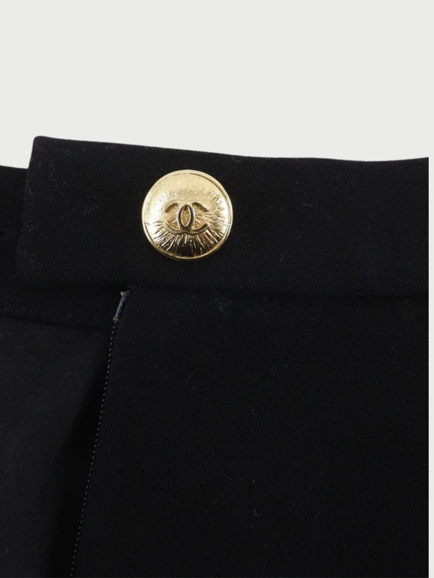 Chanel 1990s Black Wool Tight Classic Skirt