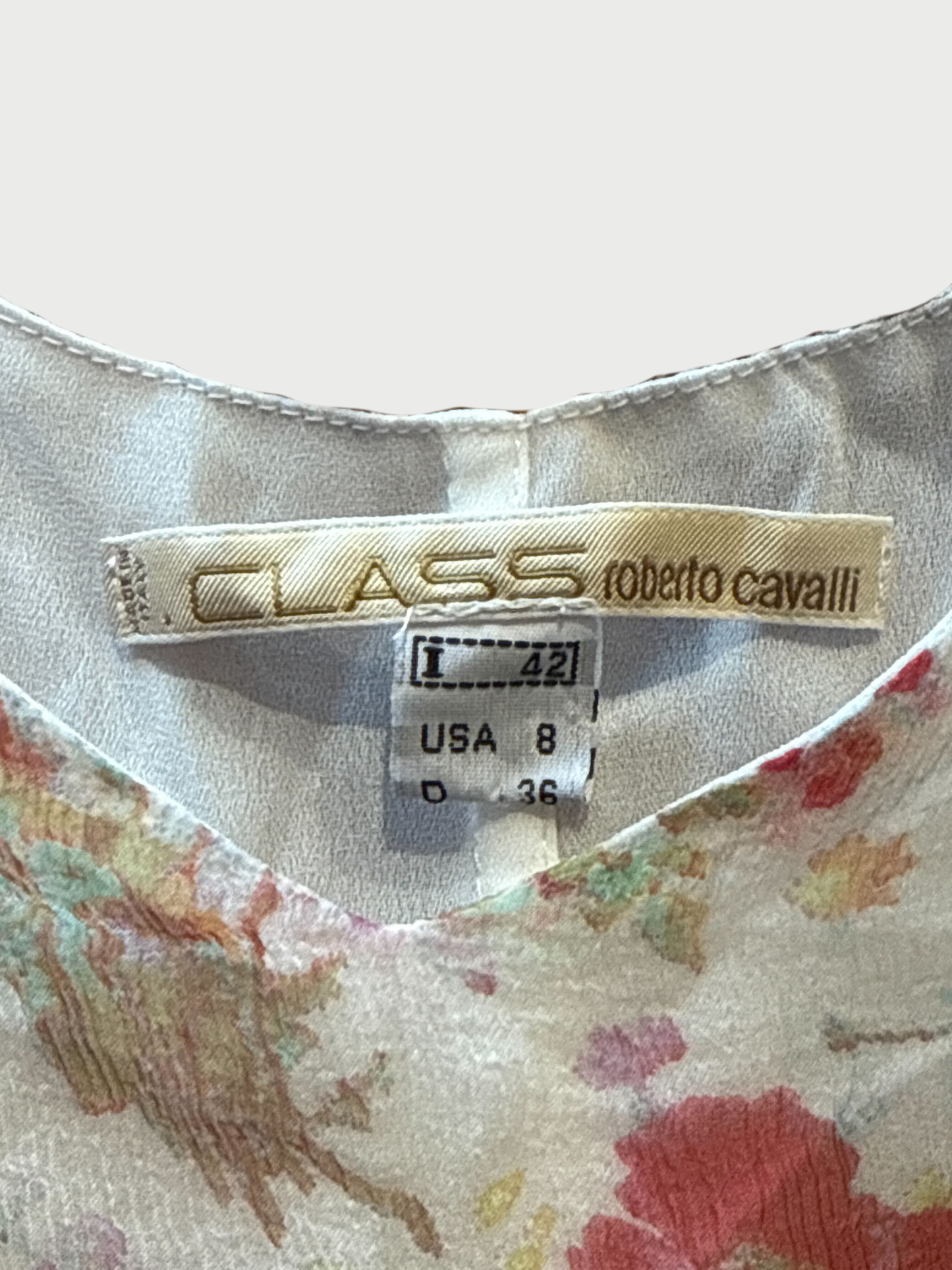 Roberto Cavalli SS 2004 Multicolor Silk Floral Slip Dress