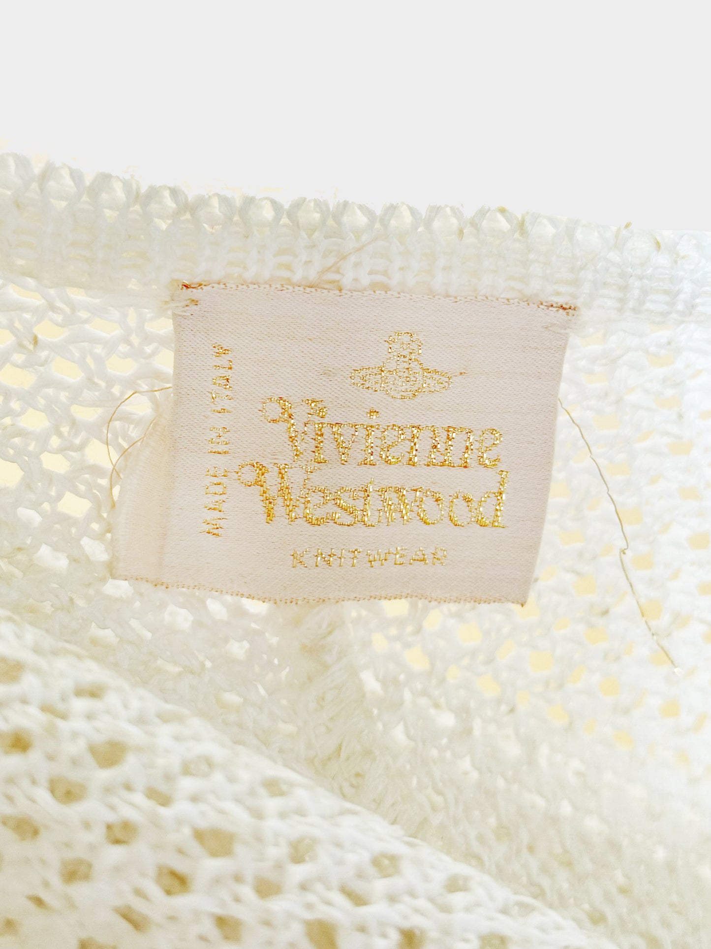 Vivienne Westwood SS 1995 White 'Erotic Zones' Synthetic Raffia Coat