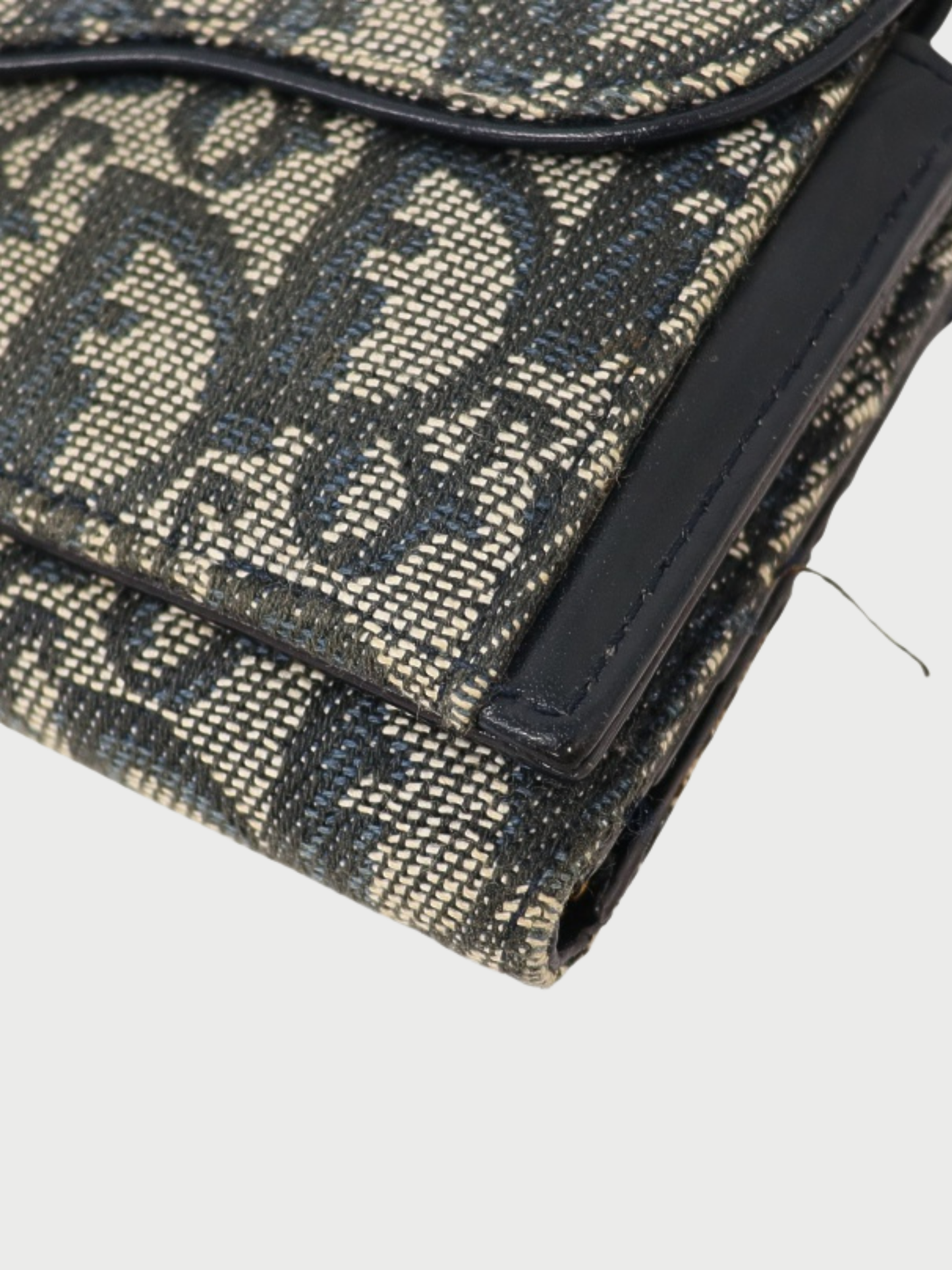 Christian Dior 2000s Navy Trotter Canvas Saddle Wallet