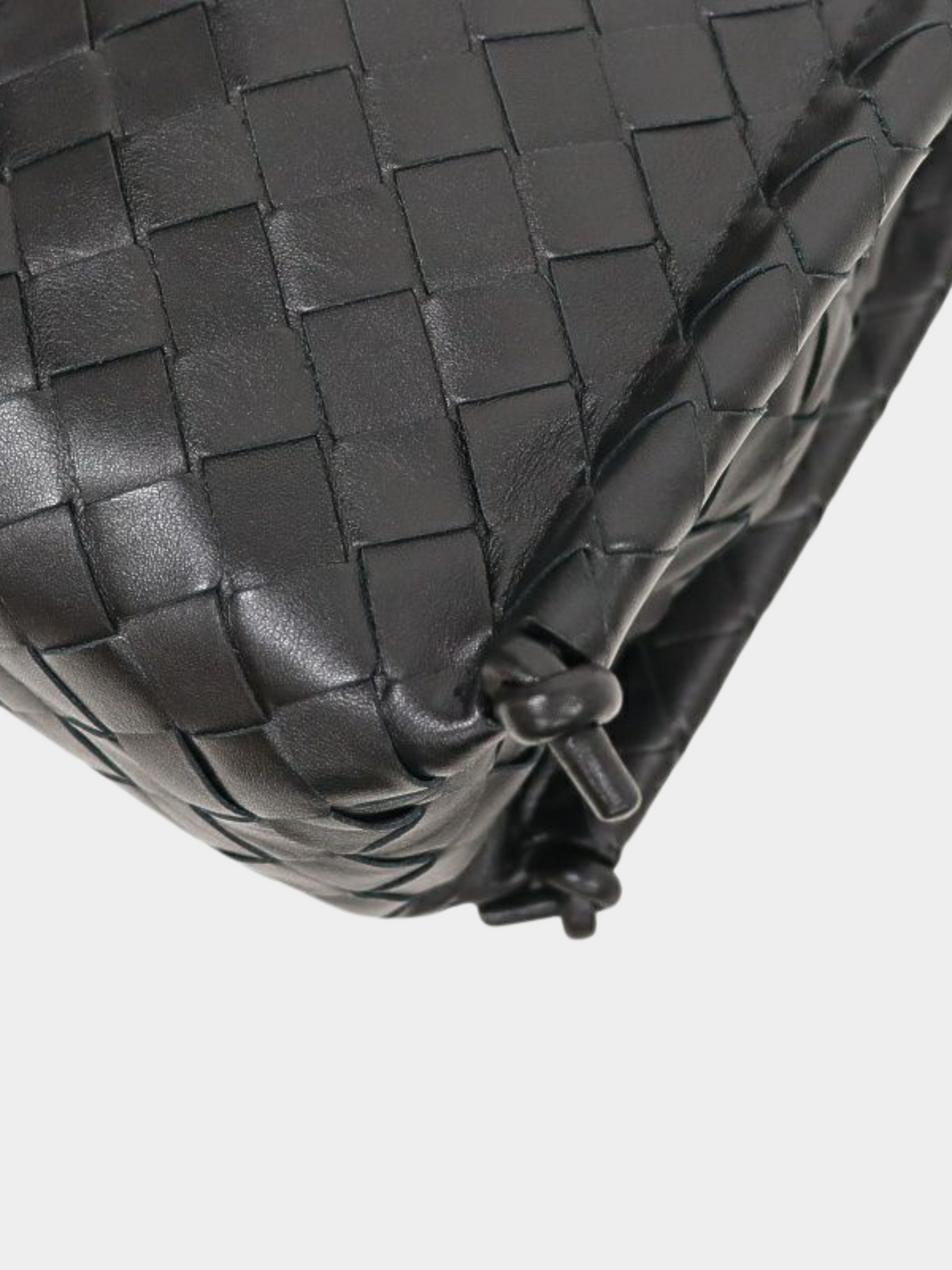 Bottega Veneta 2000s Black Intrecciato Leather Shoulder Bag