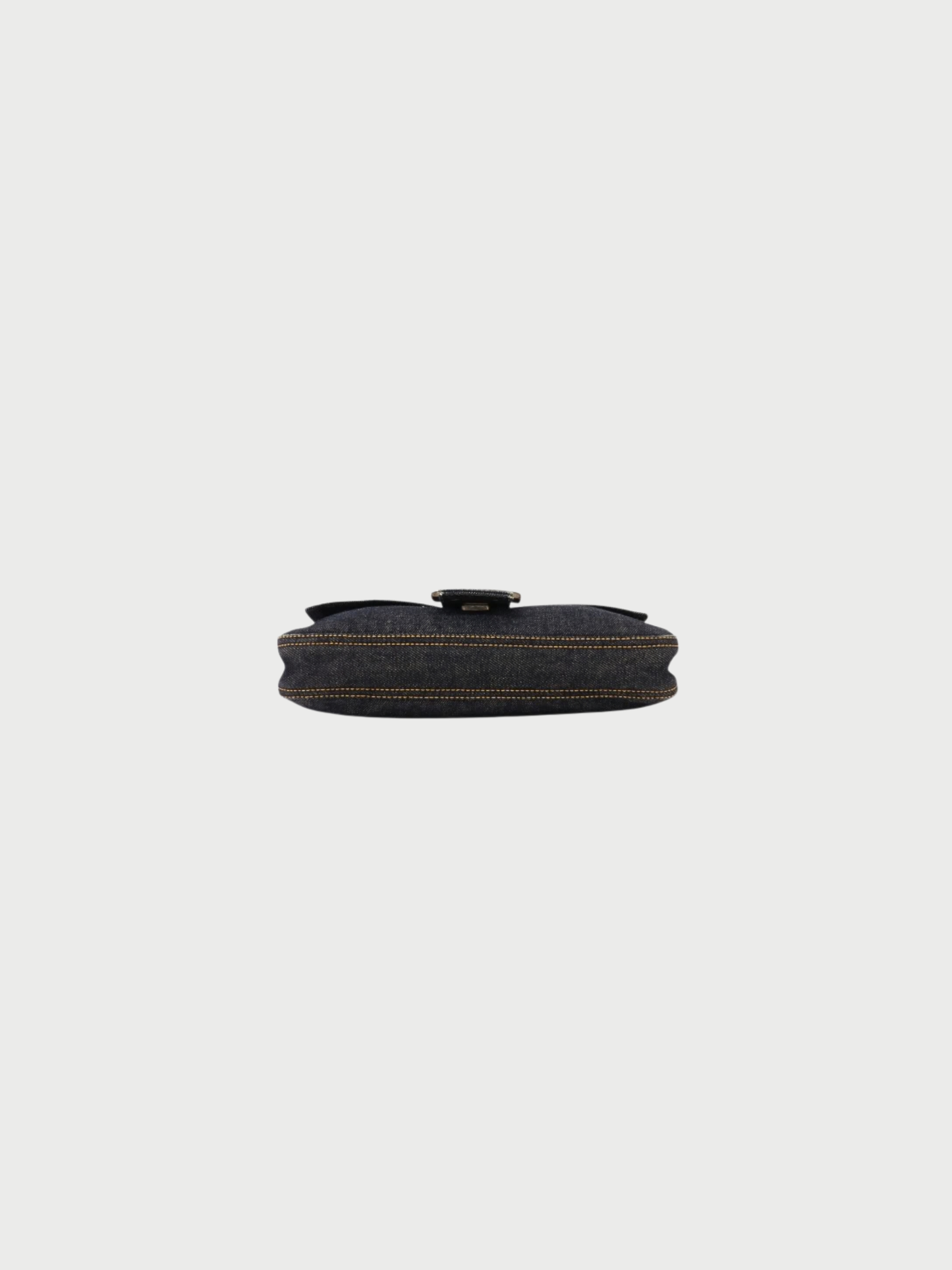 Fendi 2000s Navy Denim Baguette Shoulder Bag
