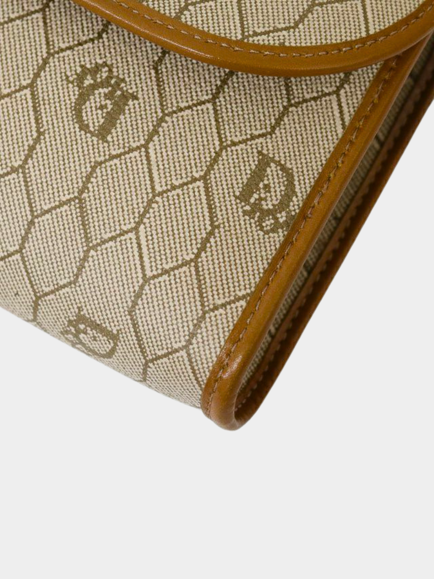Christian Dior 2000s Beige Honeycomb PVC Chain Shoulder Bag