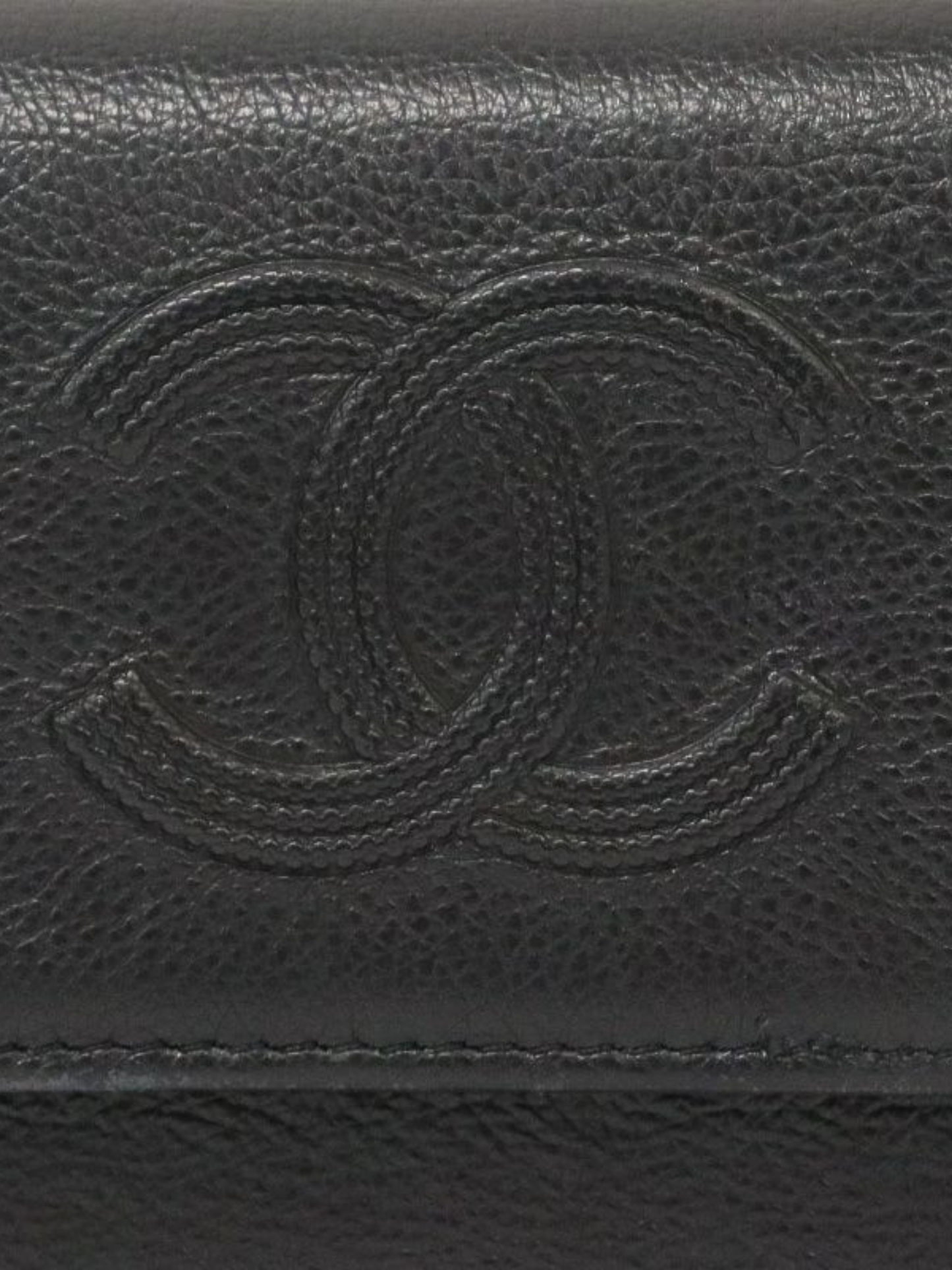 Chanel 2018 Black Calfskin Coco Compact Wallet
