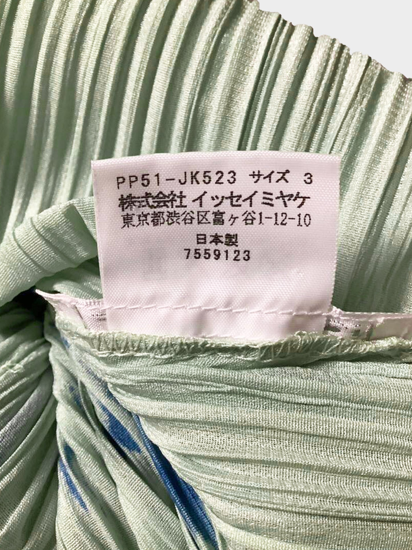 Issey Miyake Pleats Please Summer 2015 Mint Green and Black Painted Tunic