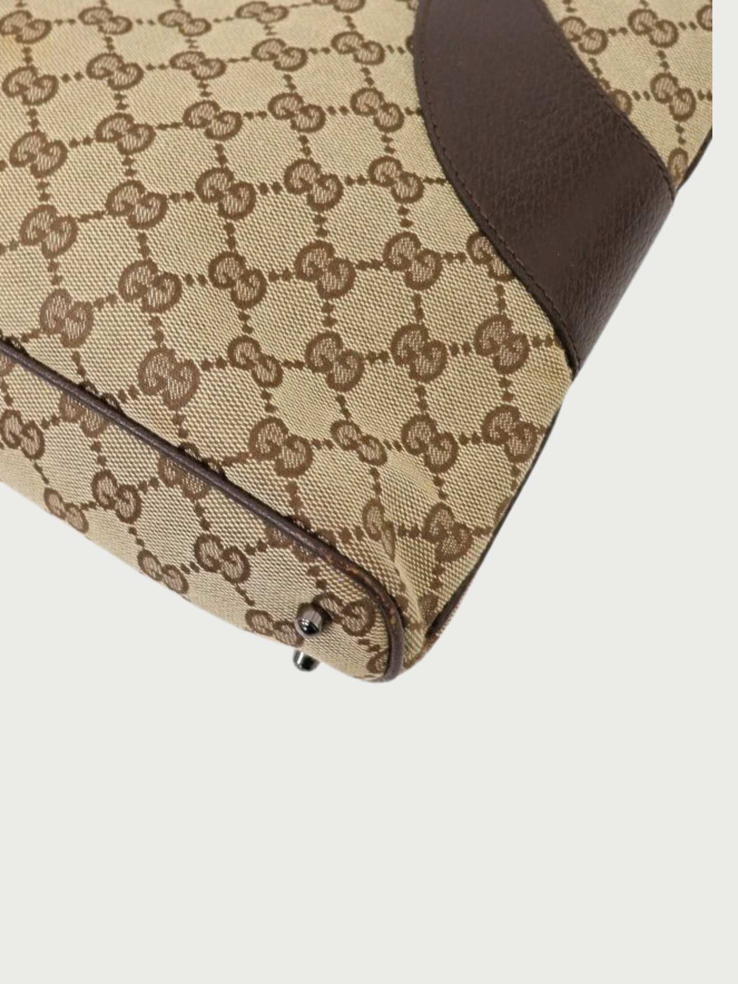 Gucci 2000s Beige GG Canvas Leather Handbag