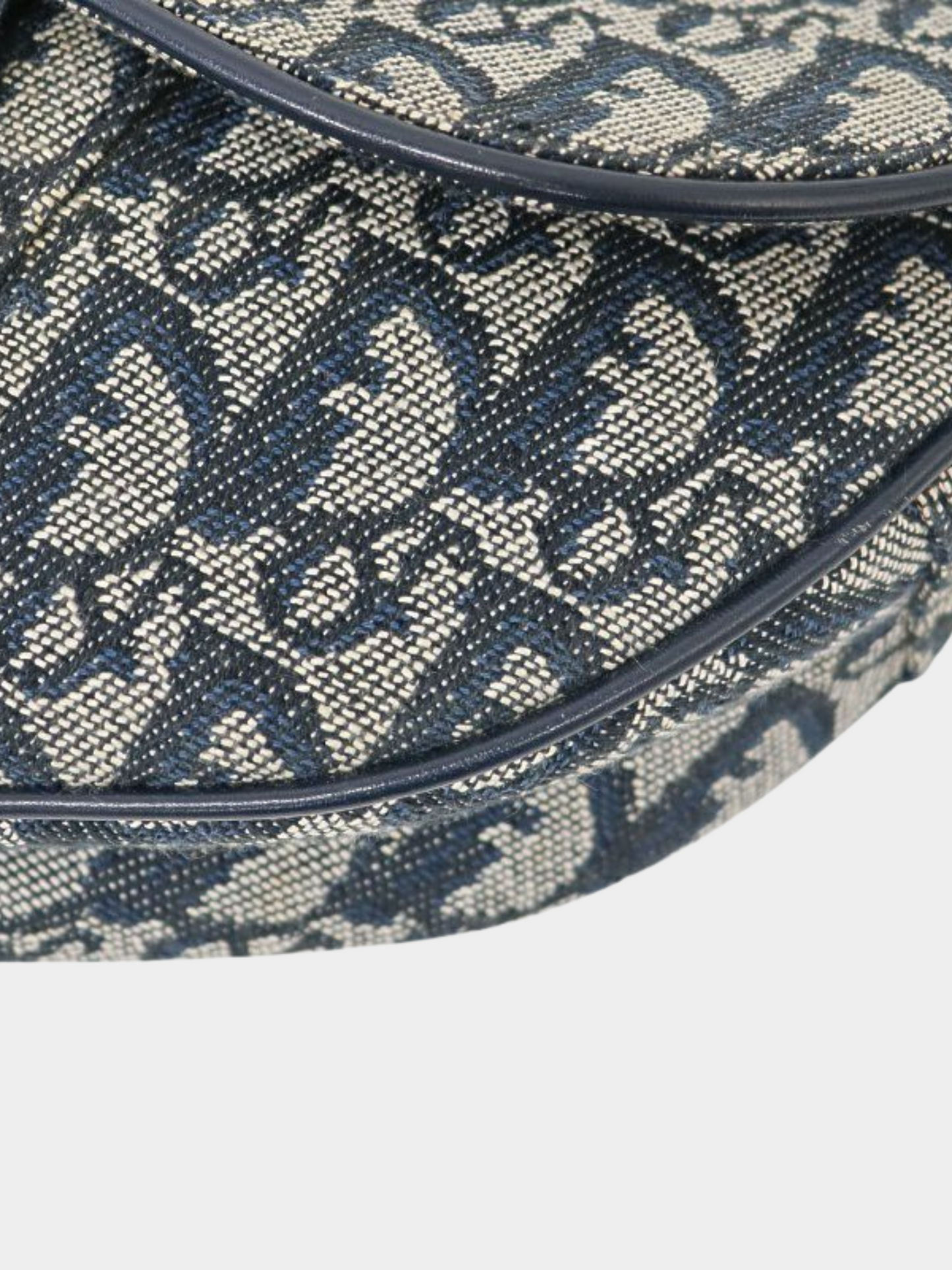Christian Dior 2000s Navy Canvas Trotter Saddle Bag