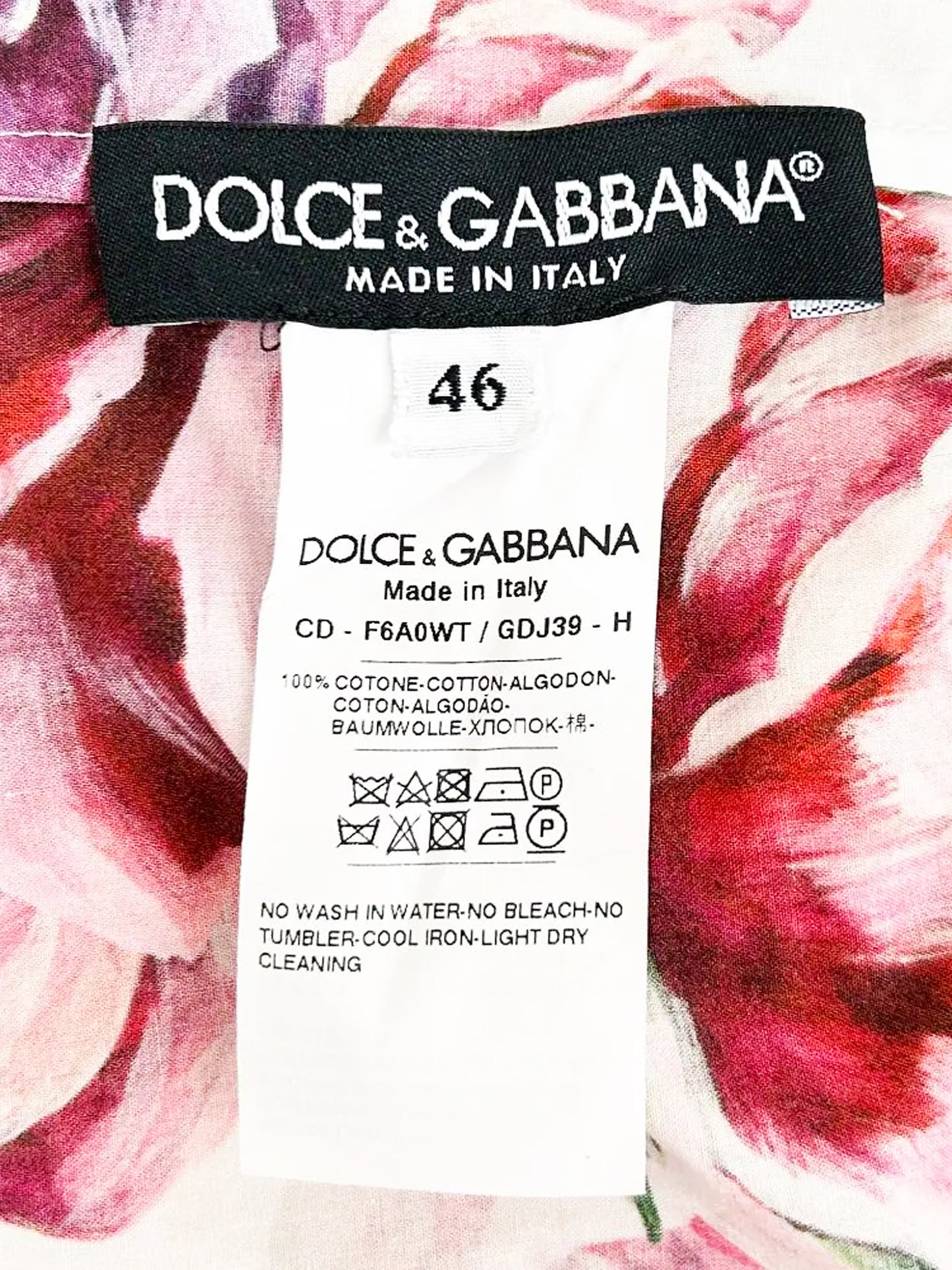 Dolce and Gabbana 2018 Rose and Peony-print Cotton Tiered Dress