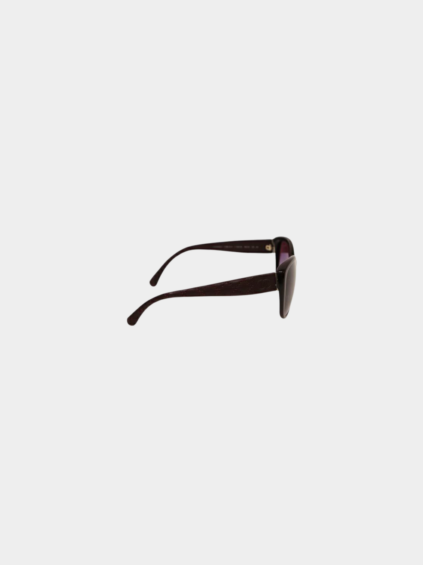Chanel 2010s Bordeaux CC Matelasse Sunglasses