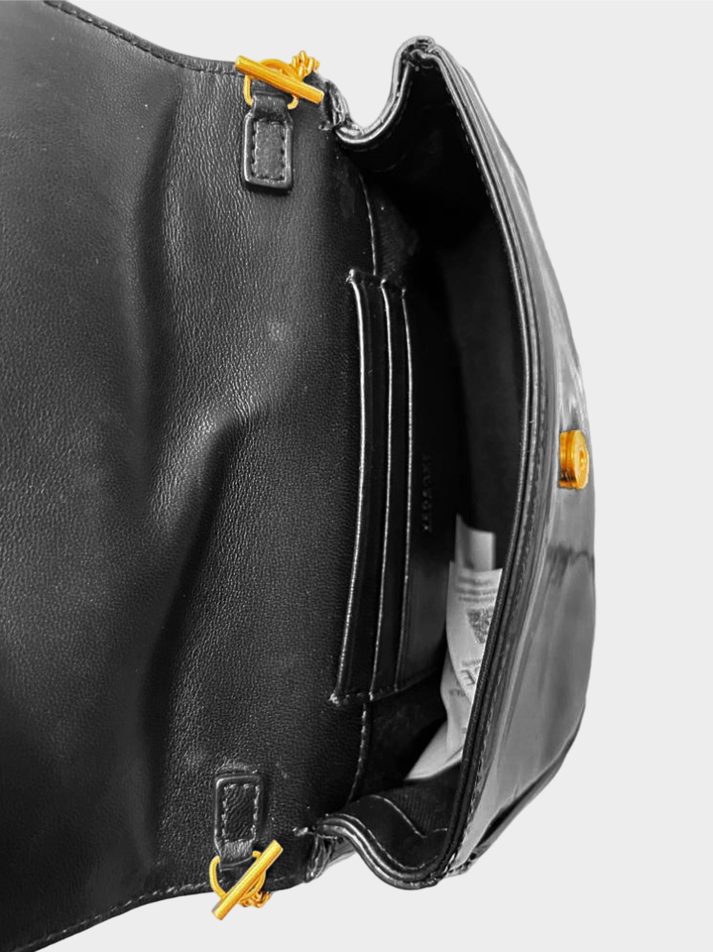 Versace 2019 Black Safety Pin Clutch