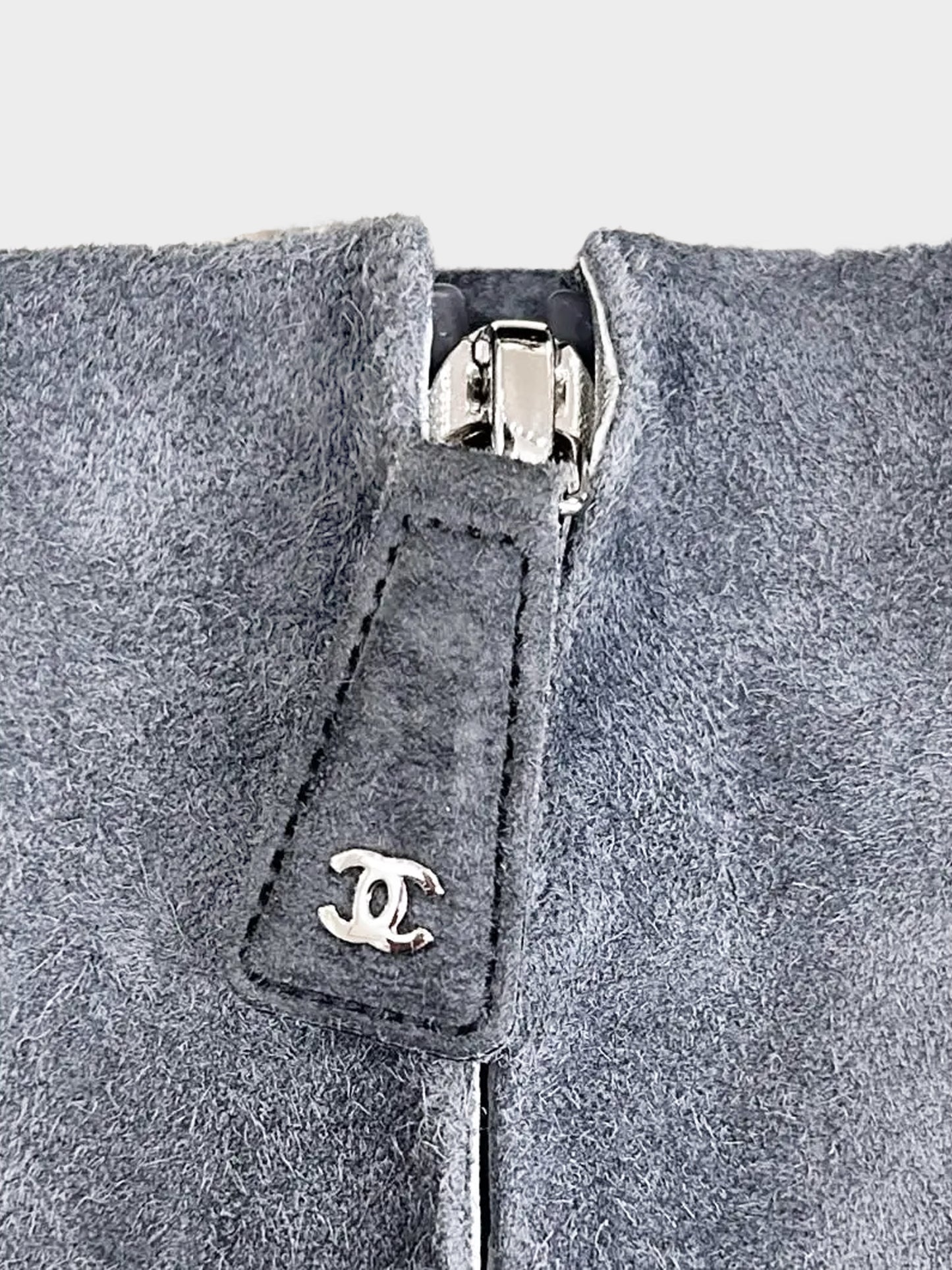 Chanel 2022 Grey Suede Heeled Boots