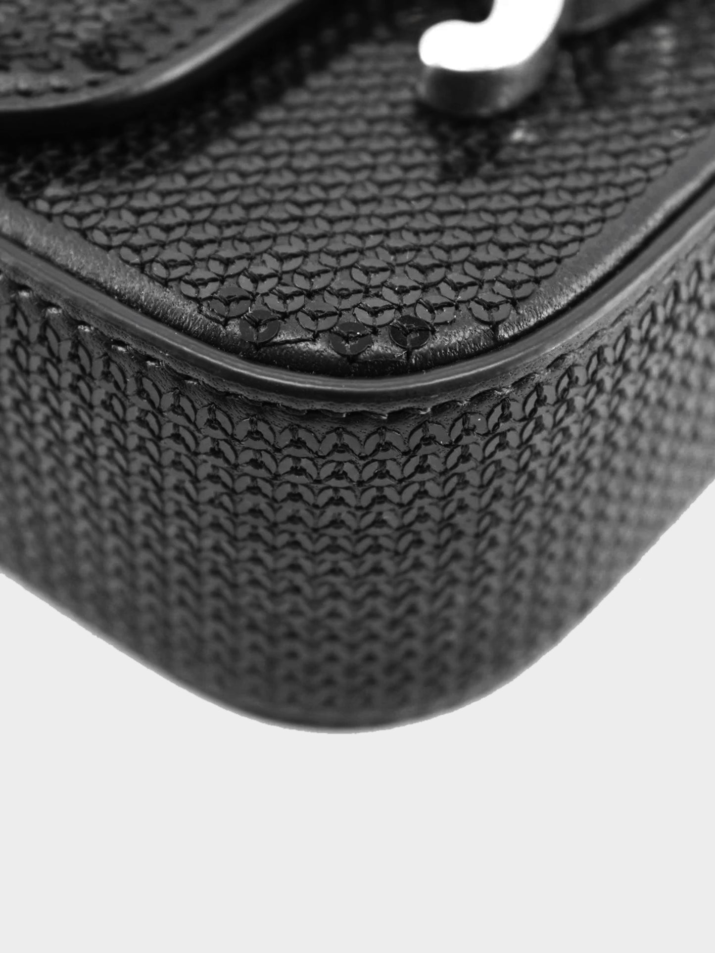 Celine 2022 Black Leather Sequin Mini Triomphe Bag