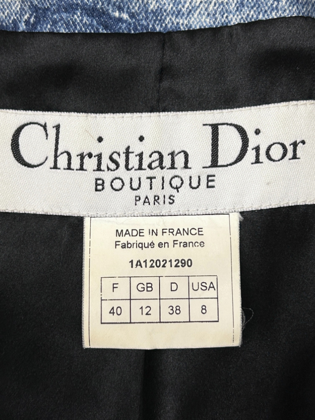 Christian Dior 2001 Galliano Denim Trompe l’Oeil Fur Collar Jacket