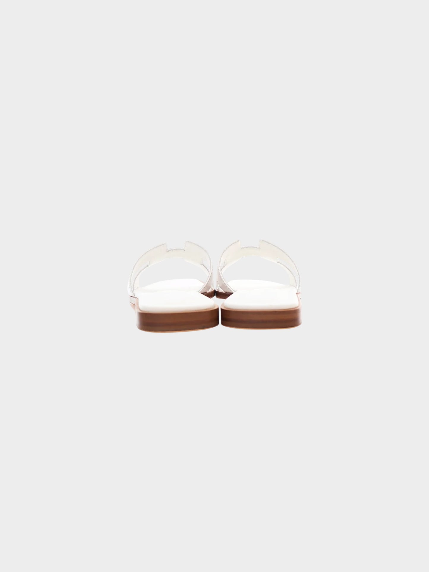 Hermes 2010s White Oran Leather Sandals