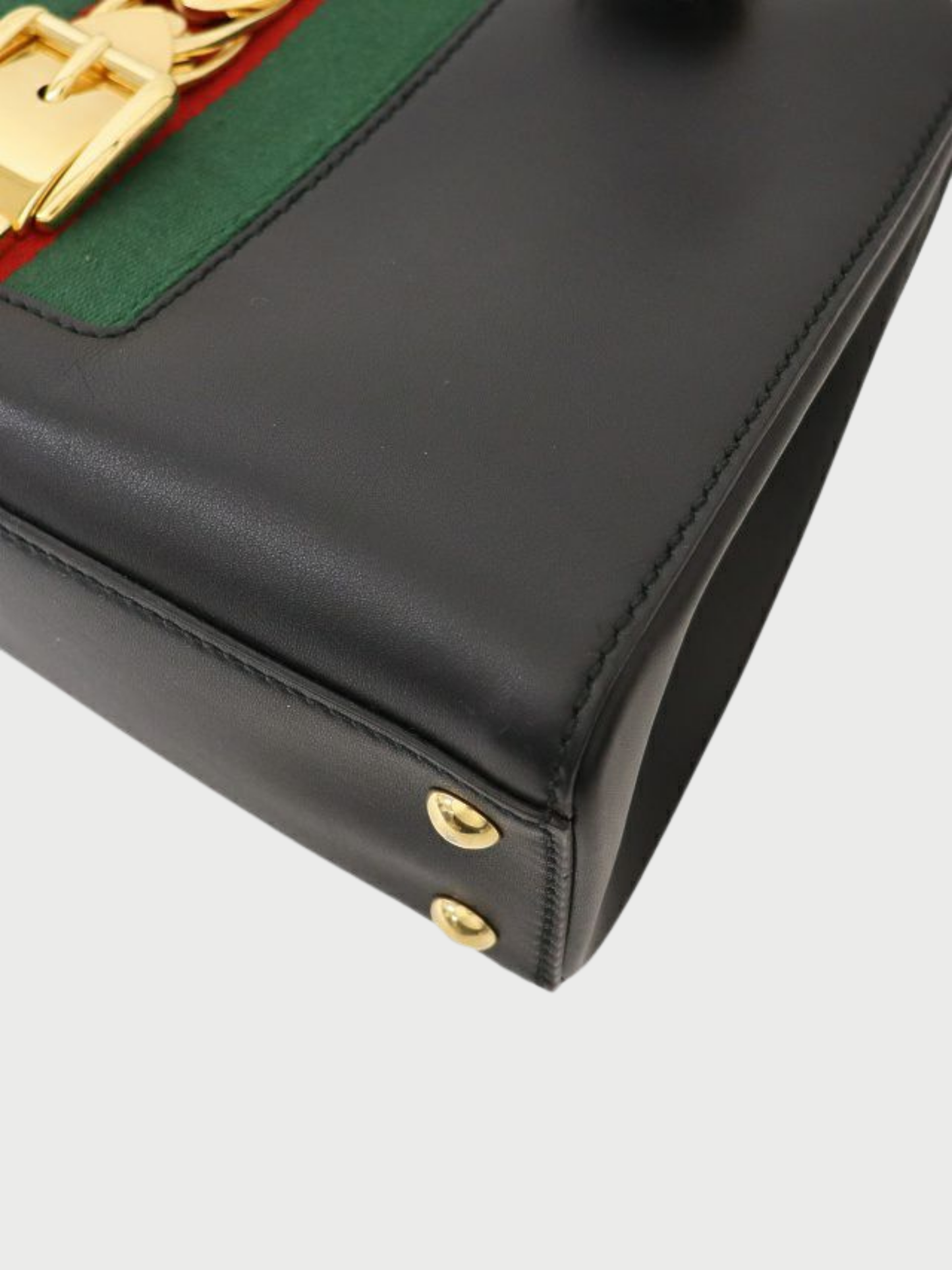 Gucci 2010s Black Leather Sylvie Web 2Way Bag