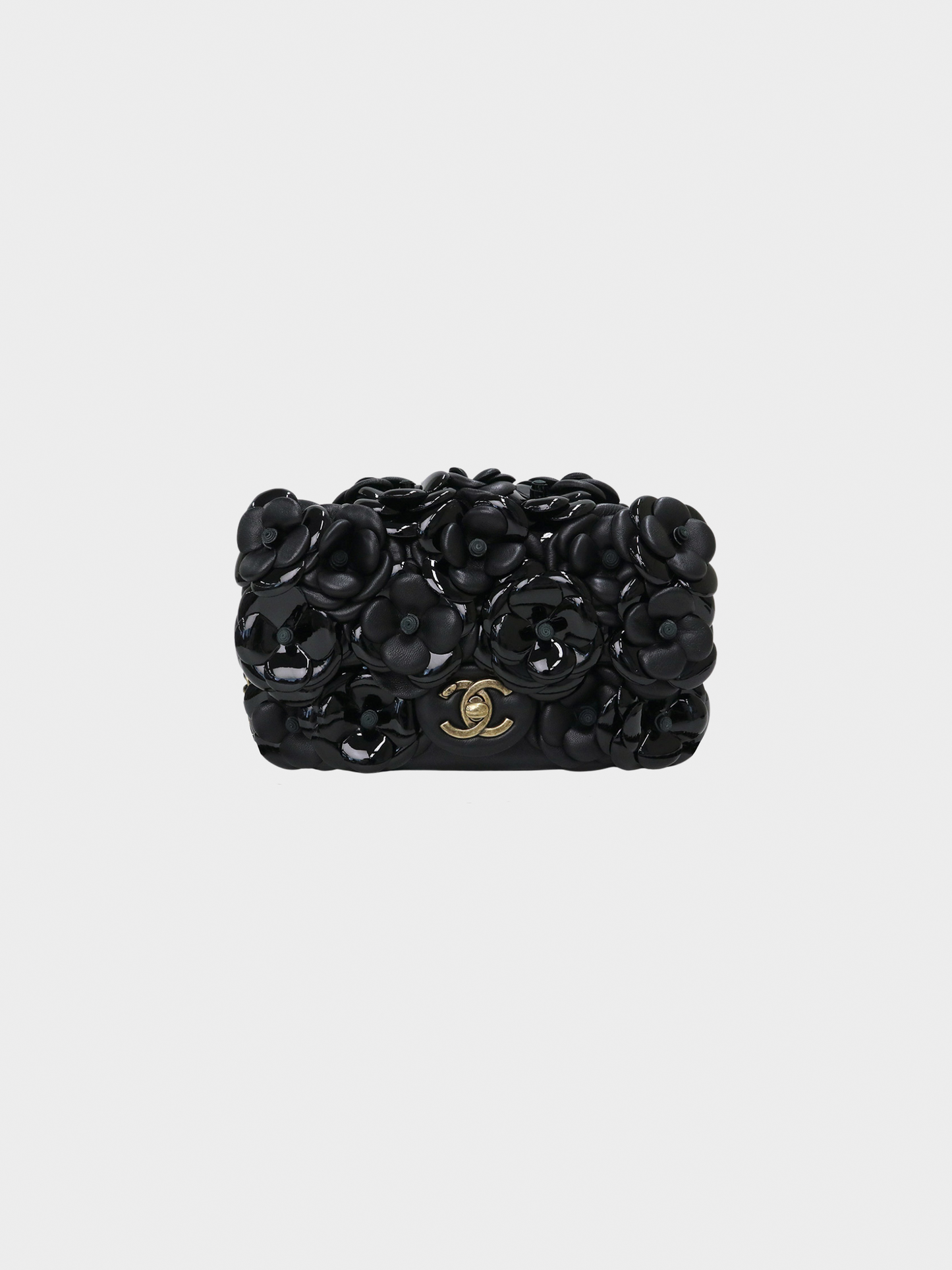 Chanel Pre-Spring 2015 Black 3D Camellia Flap Bag