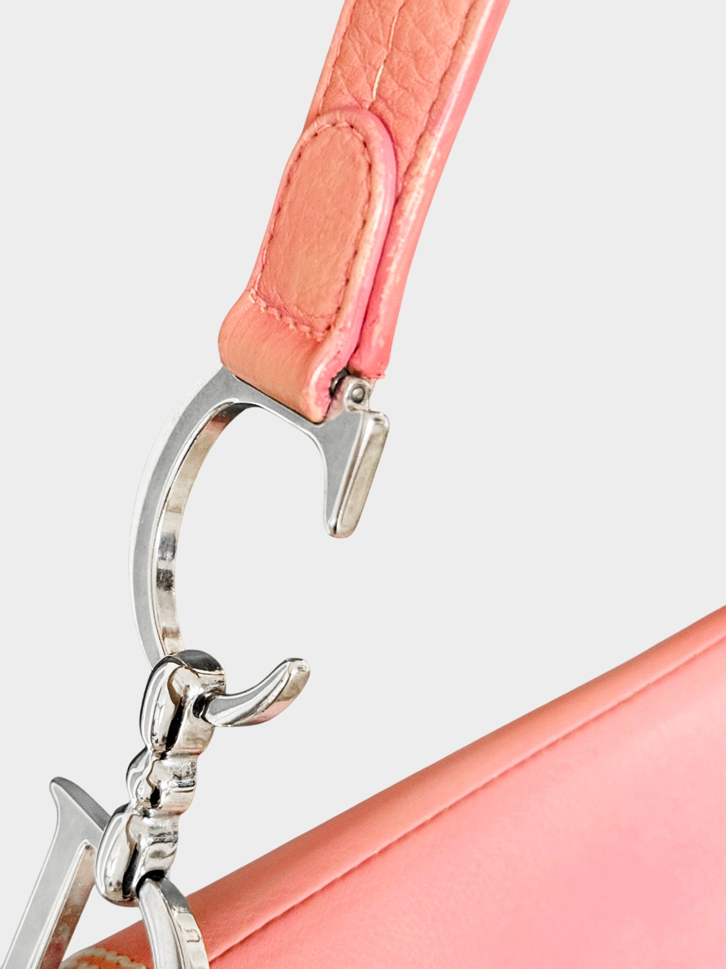 Christian Dior 2005 Pink Calfskin Leather Saddle Bag