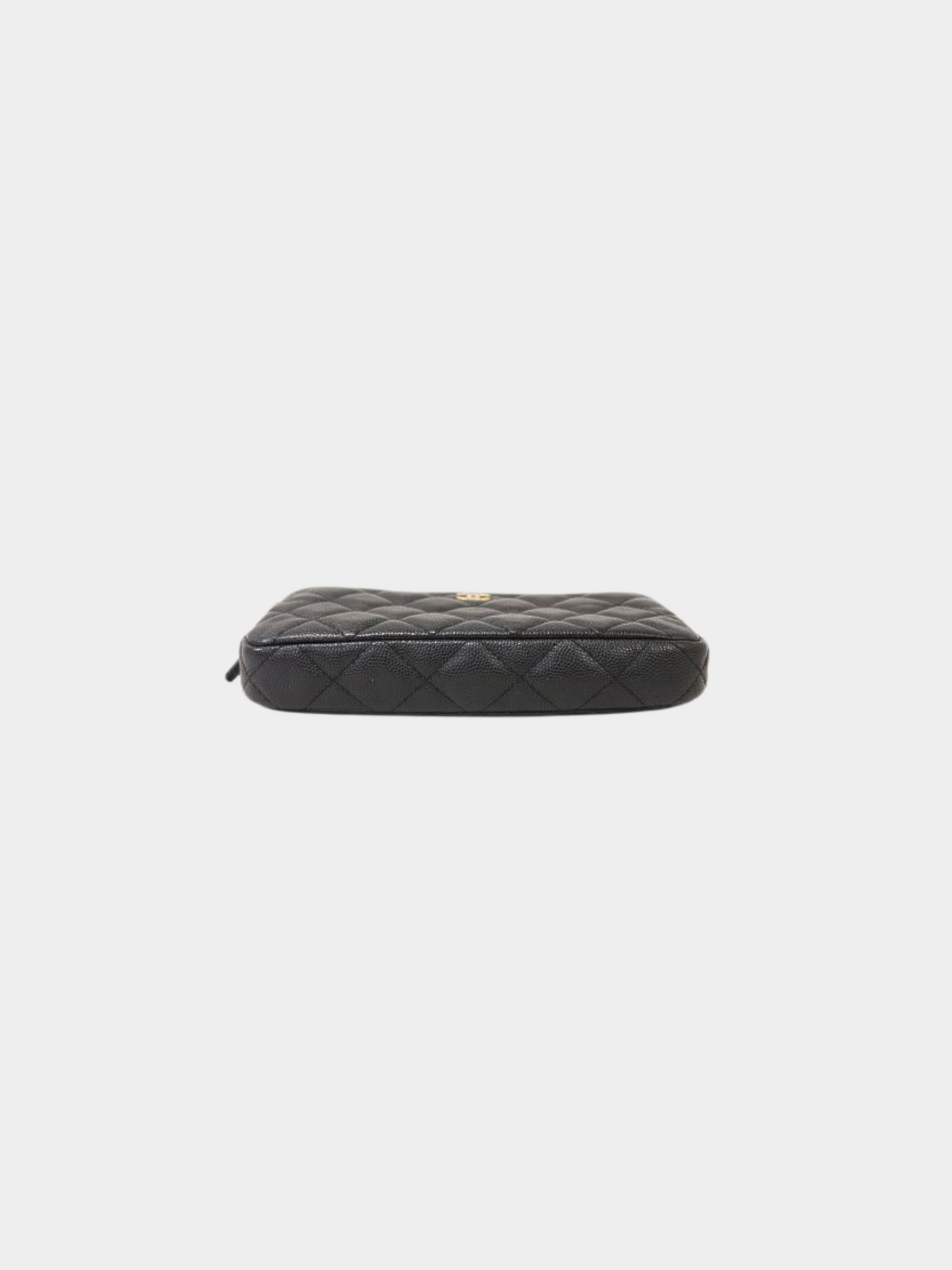 Chanel 2019 Black Caviar Skin Chain Wallet