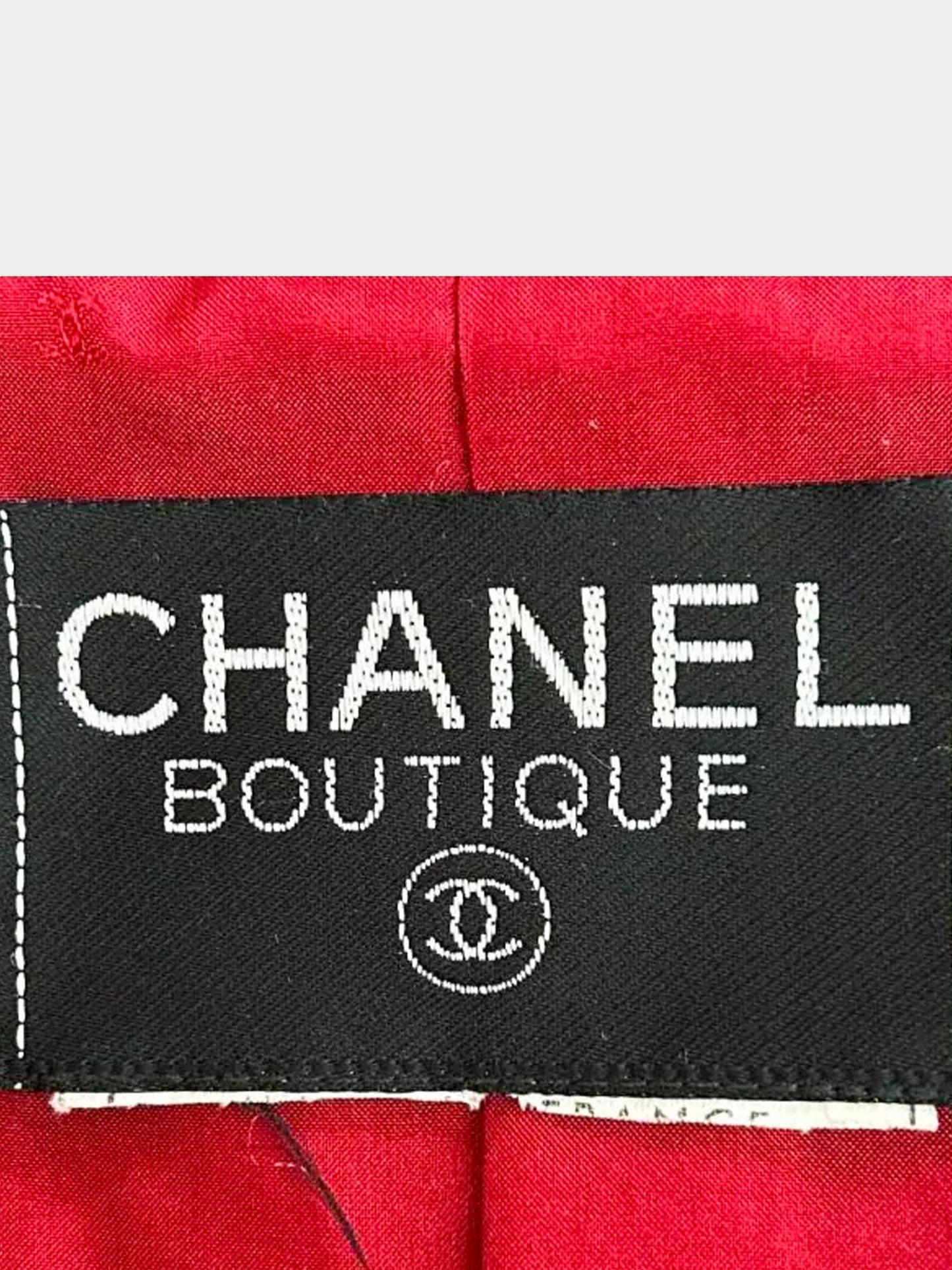 Chanel 1980s Red and Green Fleck Tweed Double-breasted Jacket